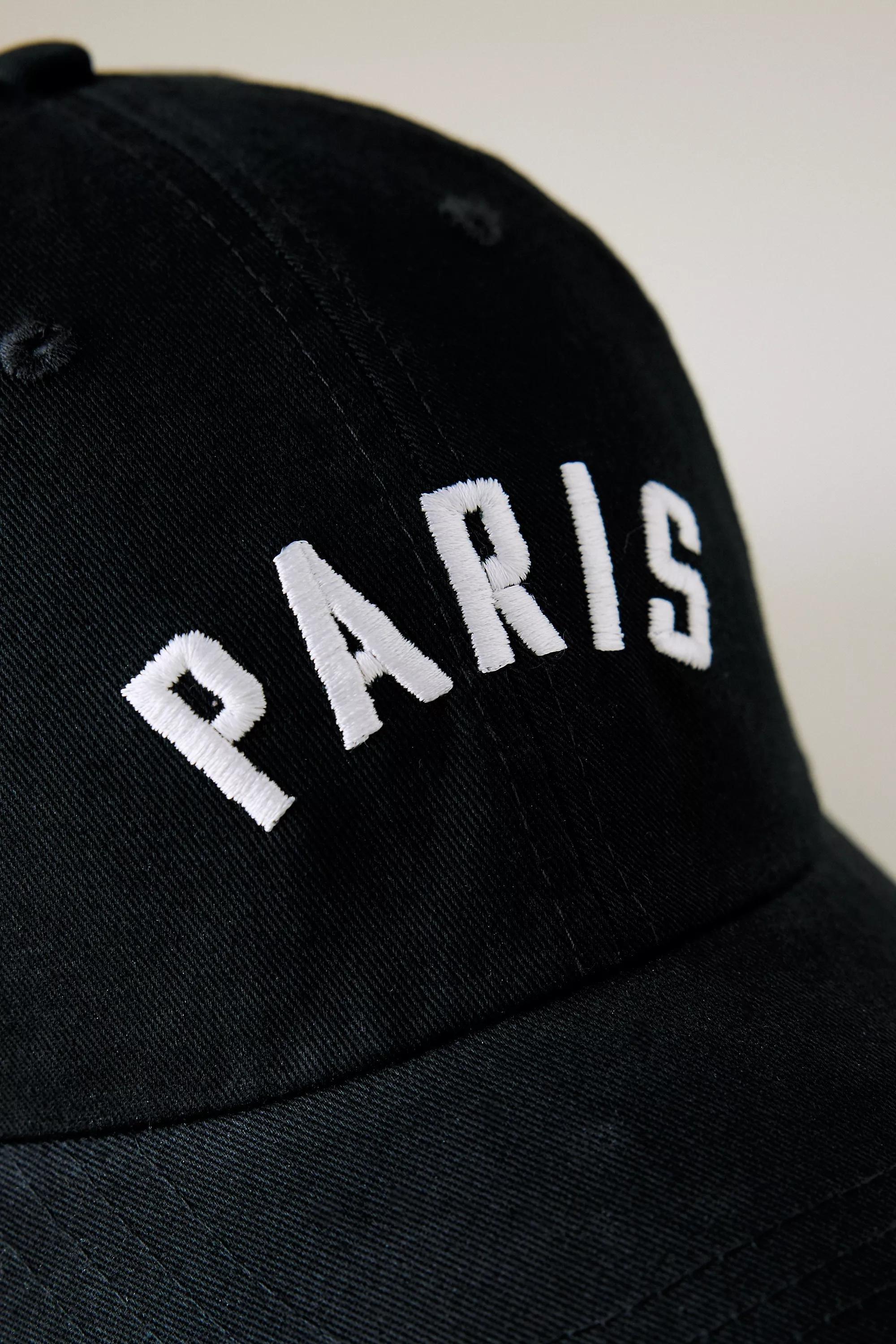 Paris Embroidered Baseball Cap, Black, A501_0001, large image number 2