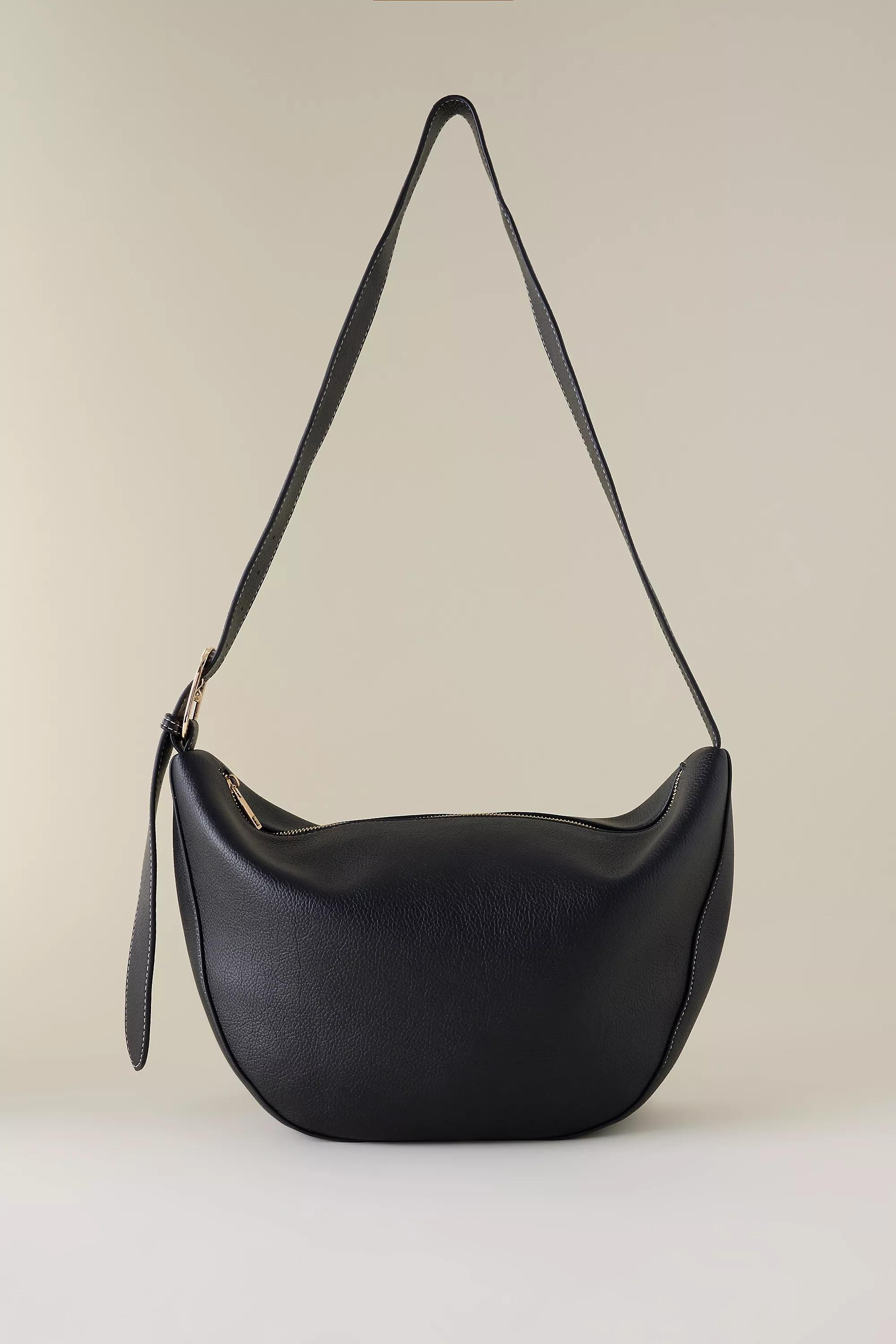 BLACK Polished Pebble Sling Bag, A501_0001, medium