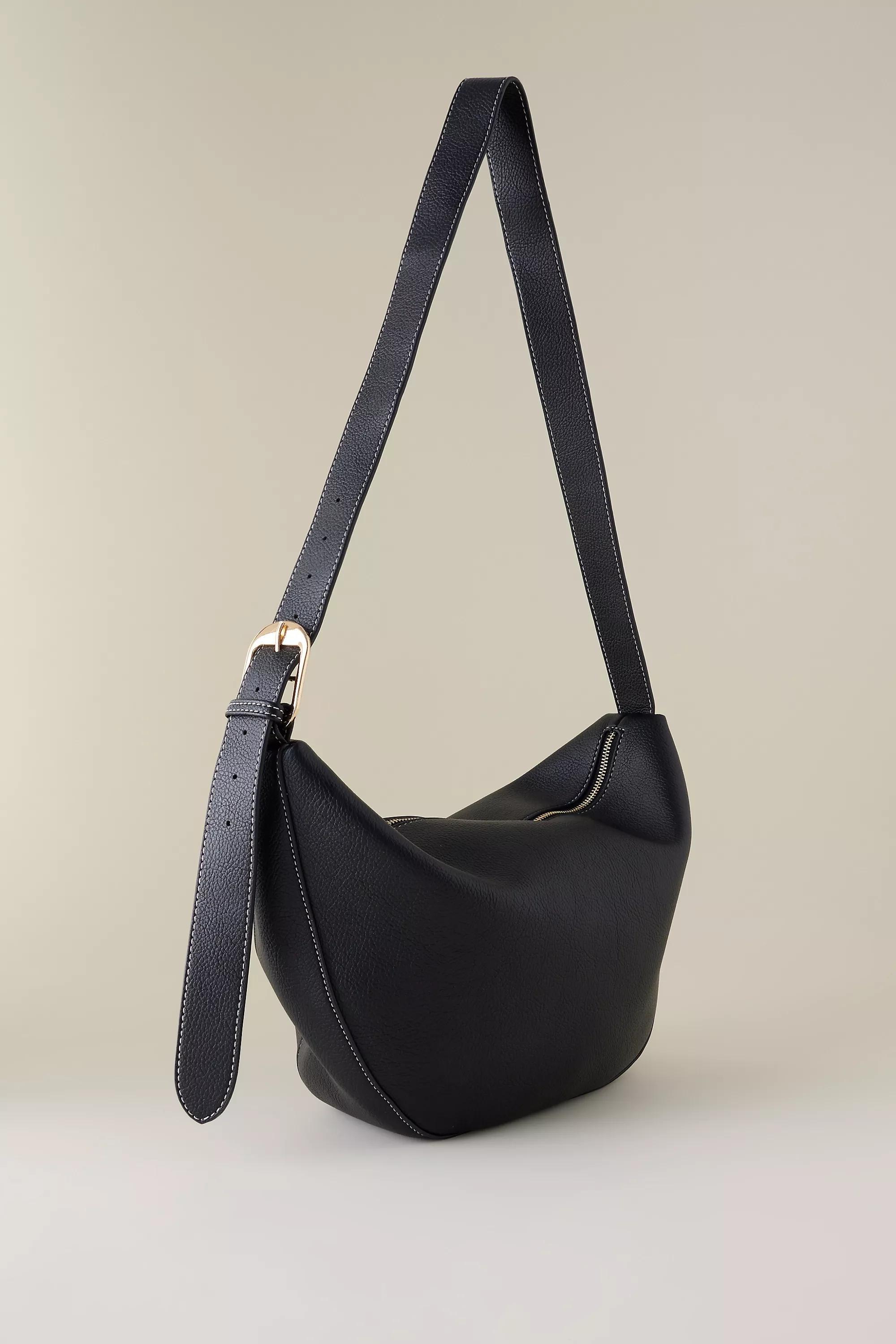 BLACK Polished Pebble Sling Bag, A501_0001, large image number 2