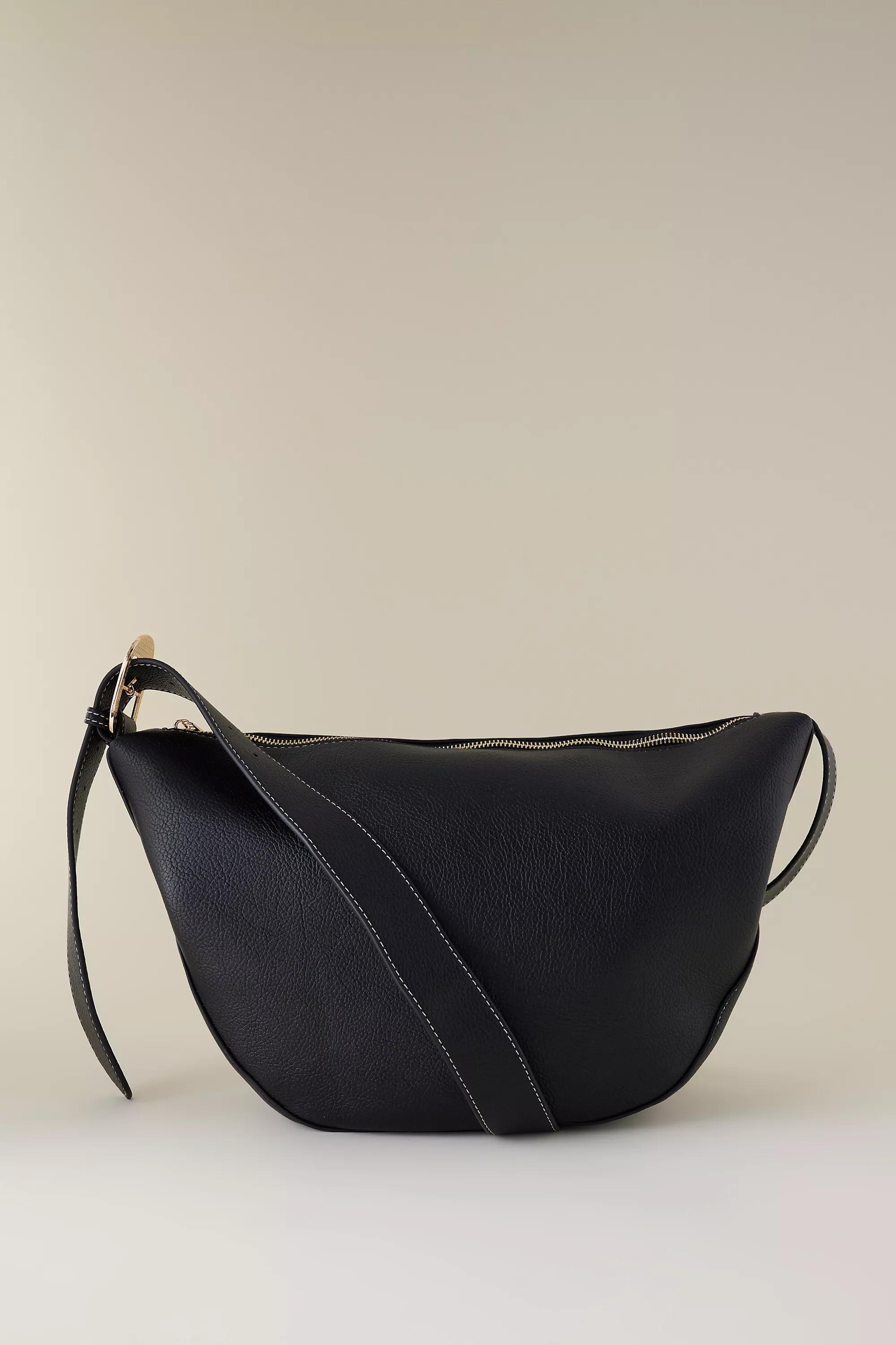 BLACK Polished Pebble Sling Bag, A501_0001, large image number 3