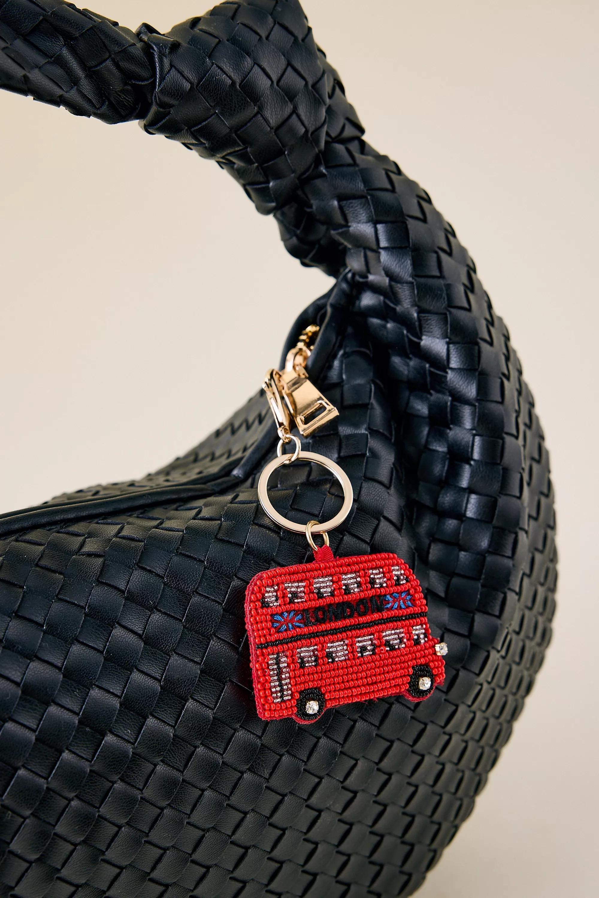 London Bus Beaded Bag Charm, Red, A501_0000, large image number 0
