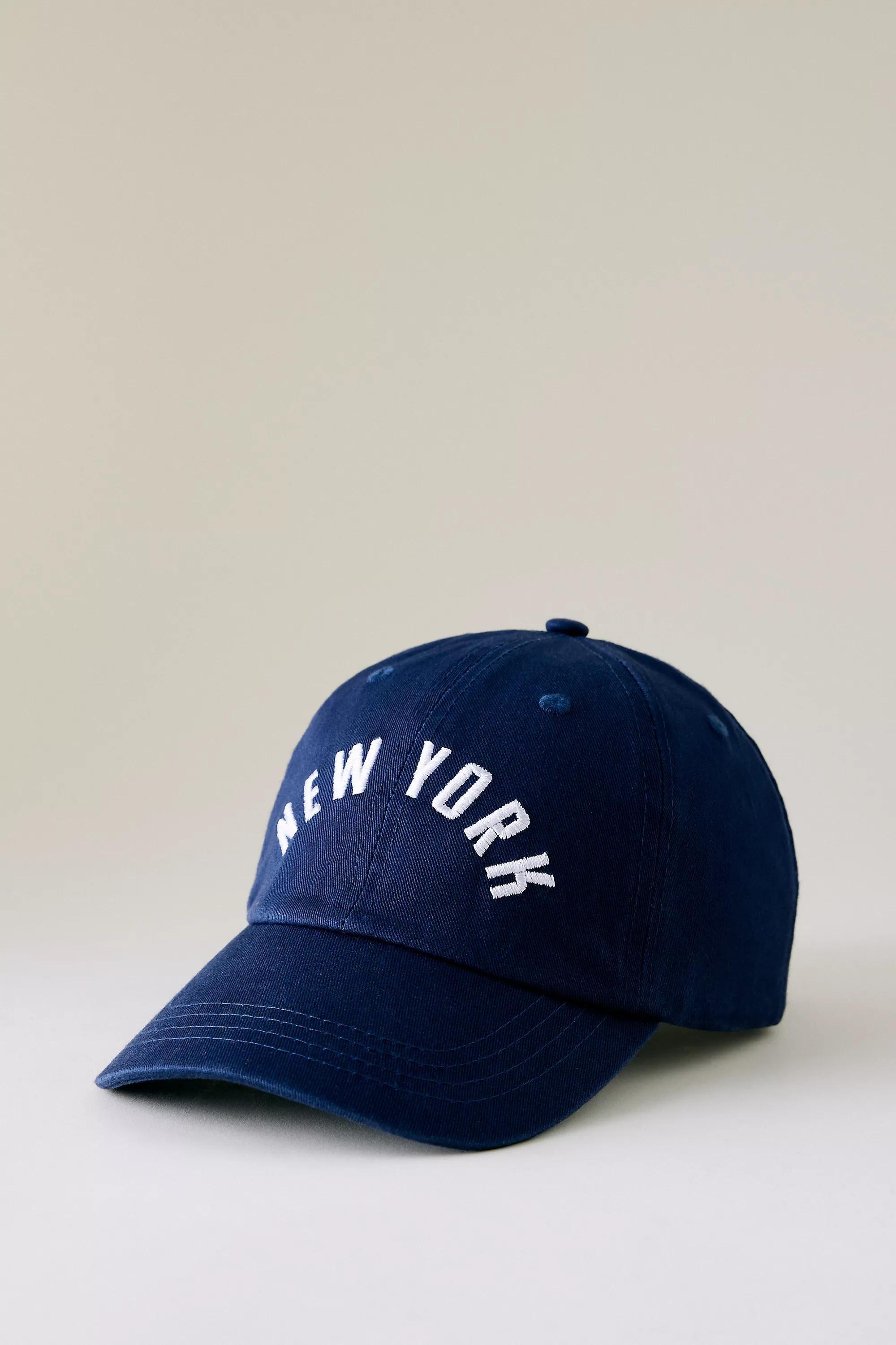 Navy New York Embroidered Baseball Cap, , medium