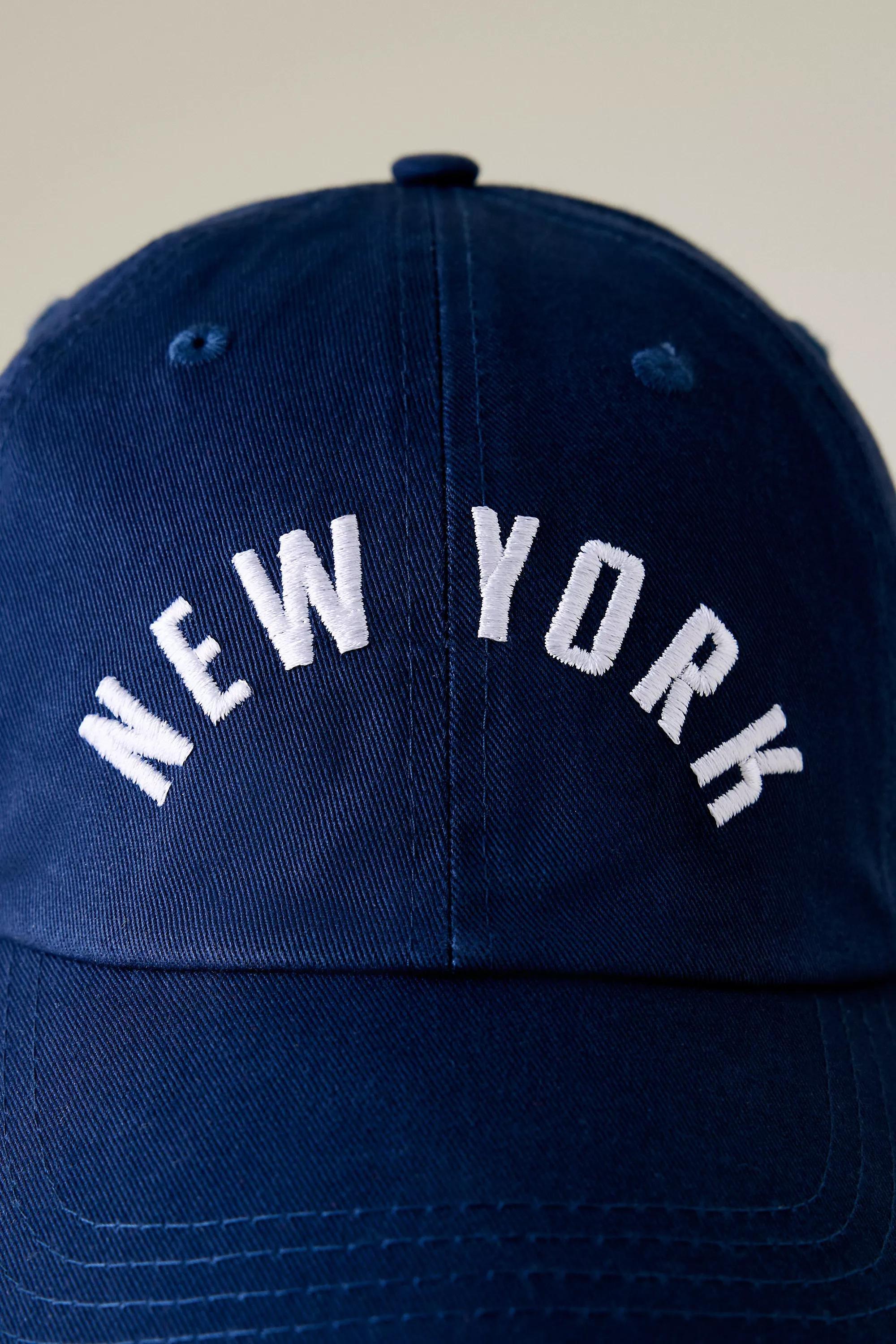 Navy New York Embroidered Baseball Cap, A501_0041, large image number 2