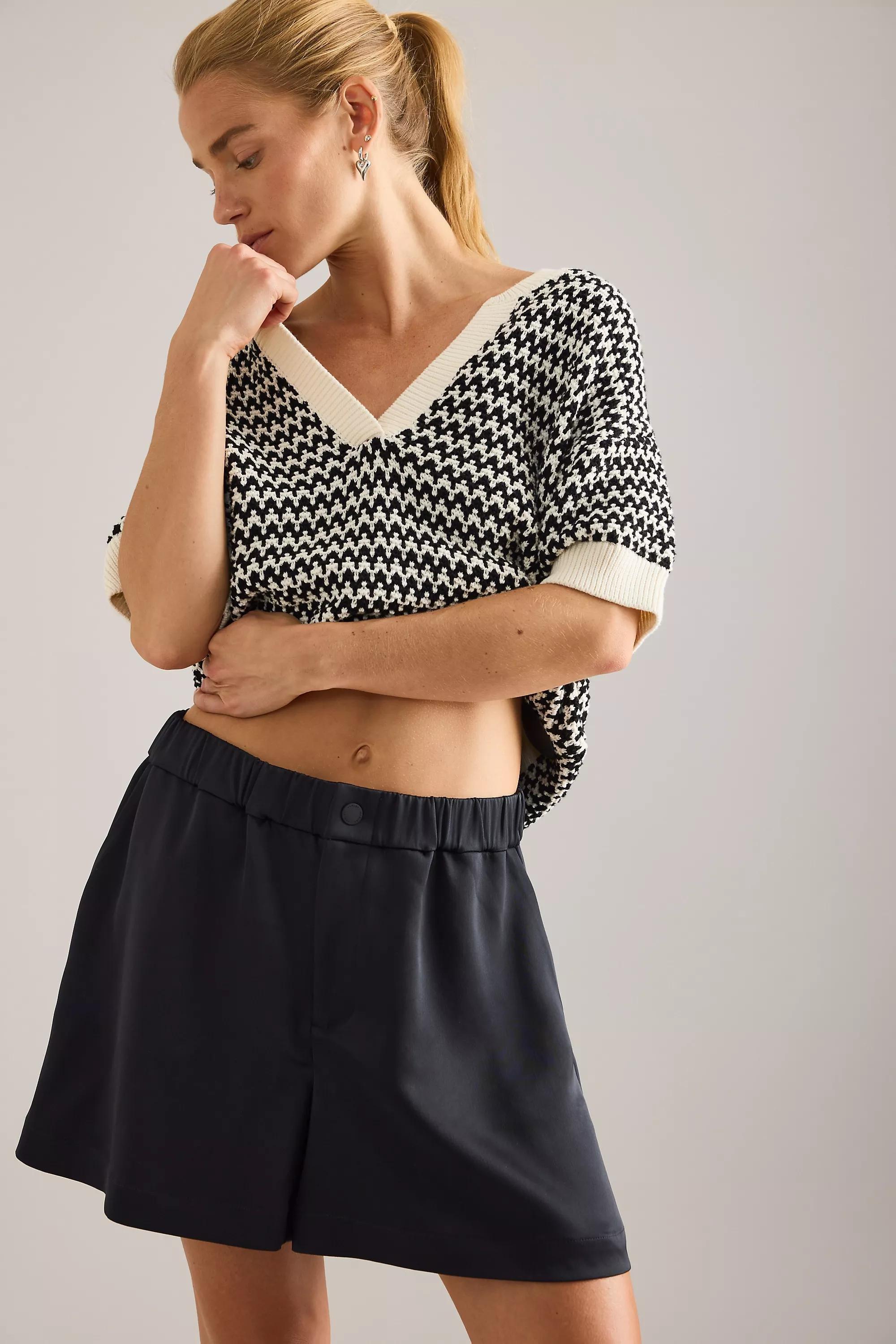 Varley Sarka High-Rise Sateen Shorts, Black, A501_0001, large image number 0