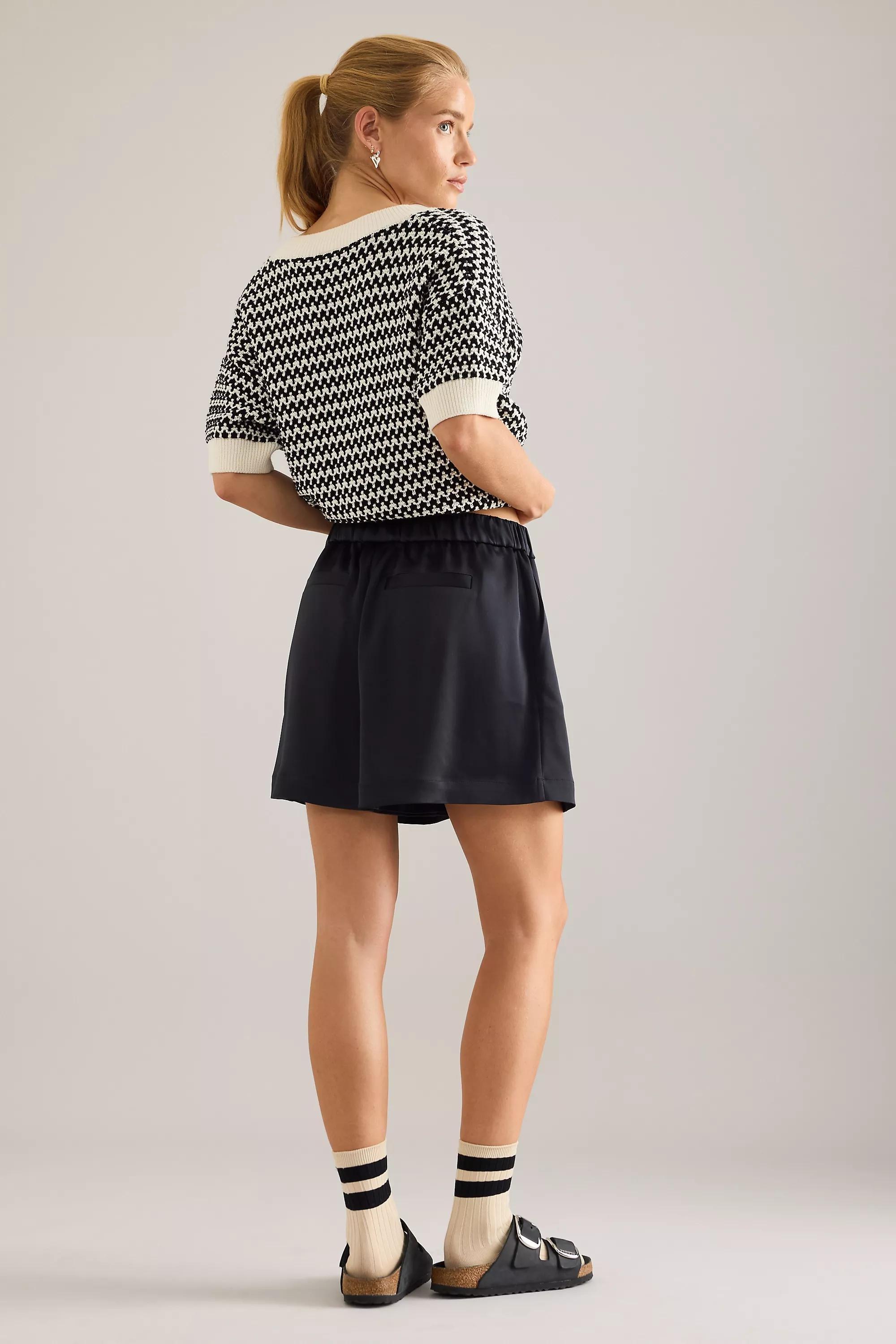 Varley Sarka High-Rise Sateen Shorts, Black, A501_0001, large image number 1