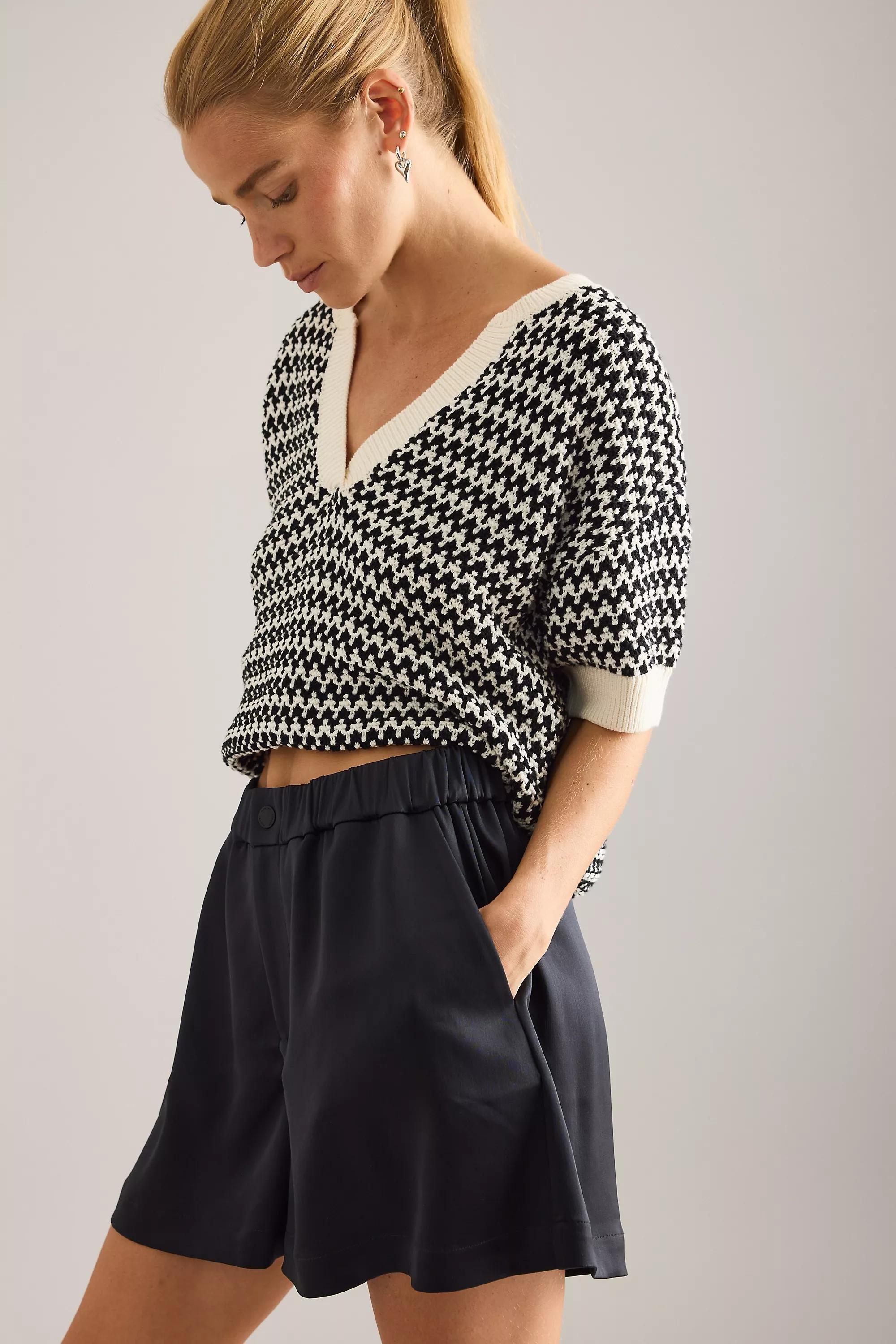 Varley Sarka High-Rise Sateen Shorts, Black, A501_0001, large image number 3