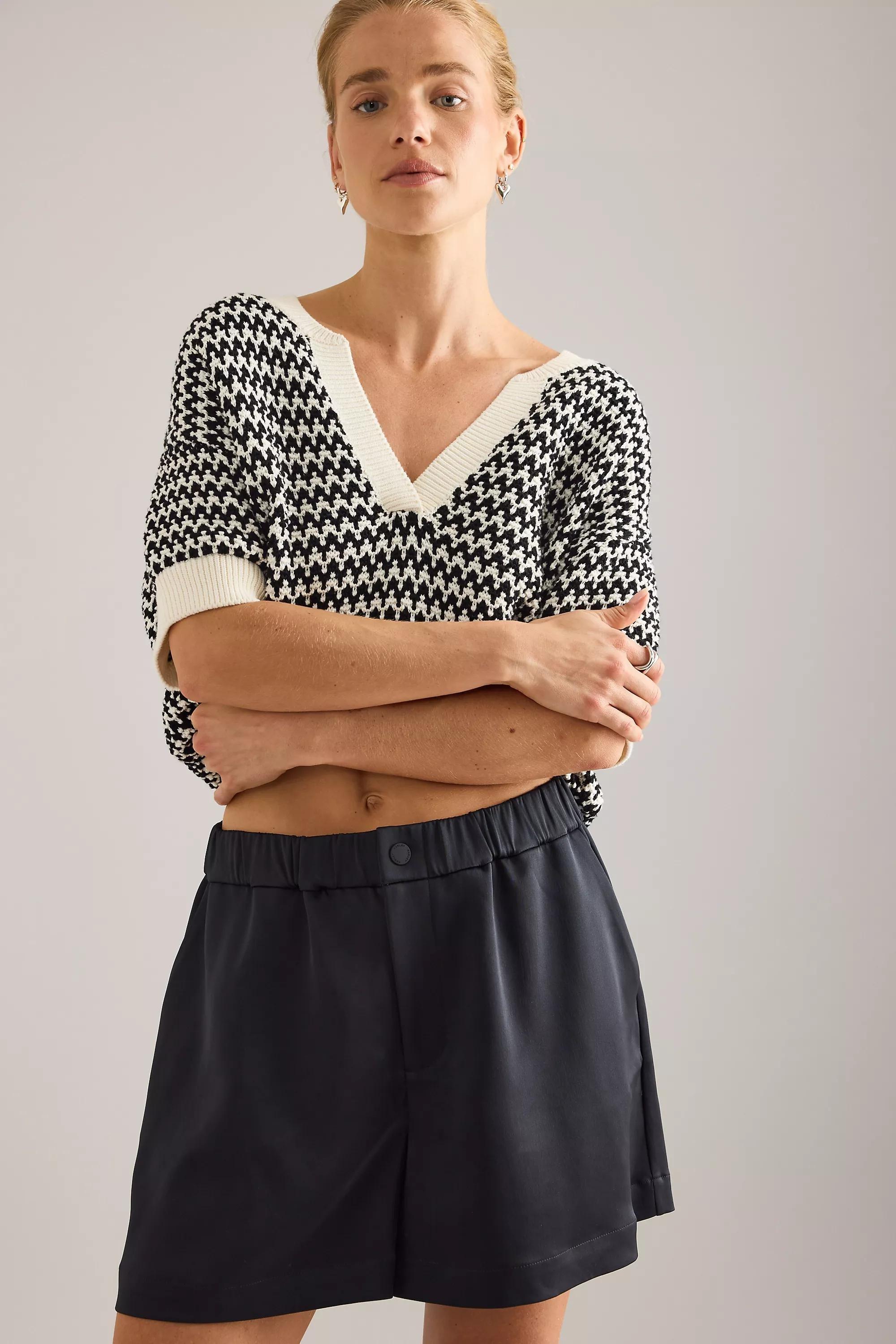 Varley Sarka High-Rise Sateen Shorts, Black, A501_0001, large image number 4