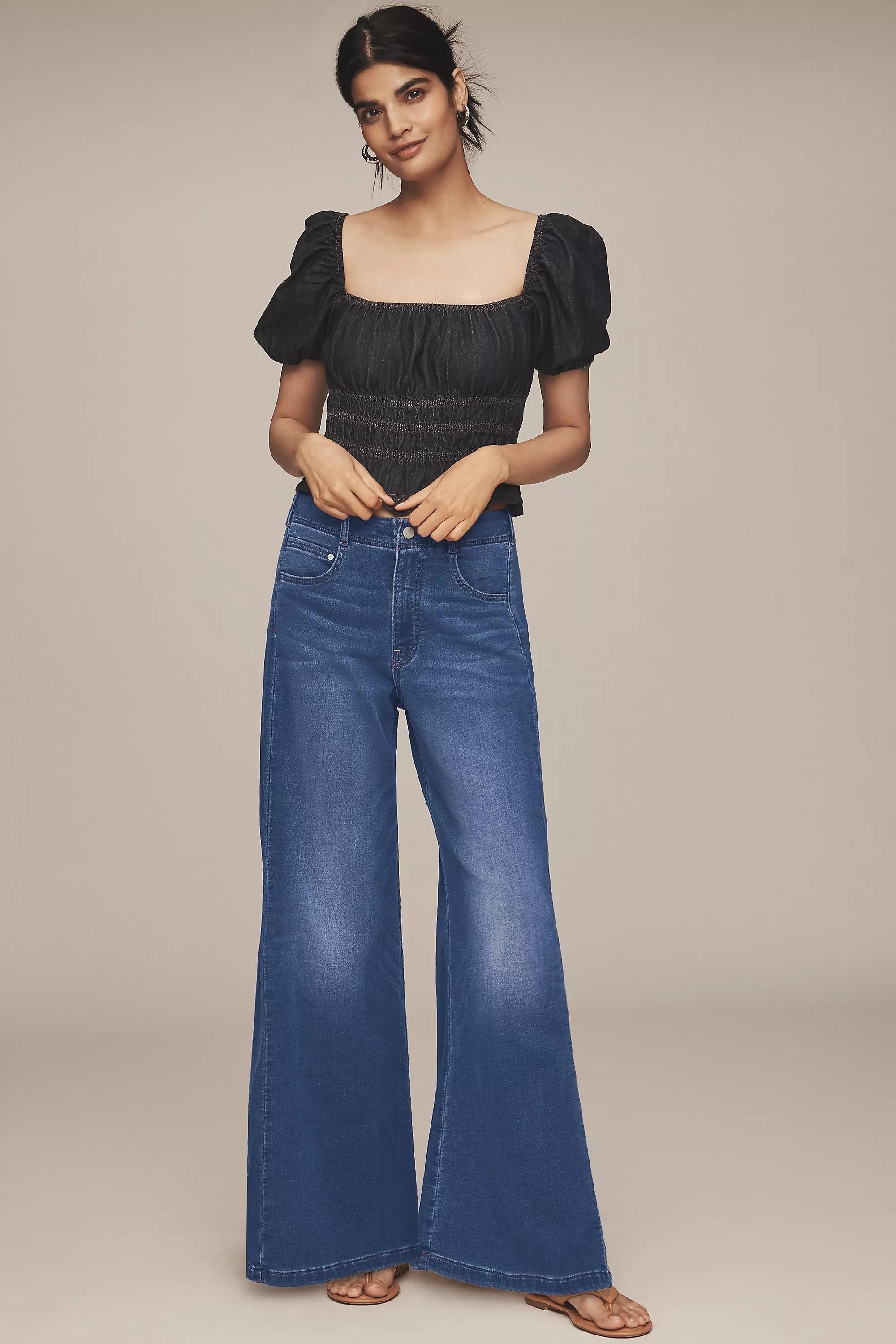 By Pilcro The Adi Knit Mid-Rise Flare Jeans, Blue, A501_0093, large image number 0