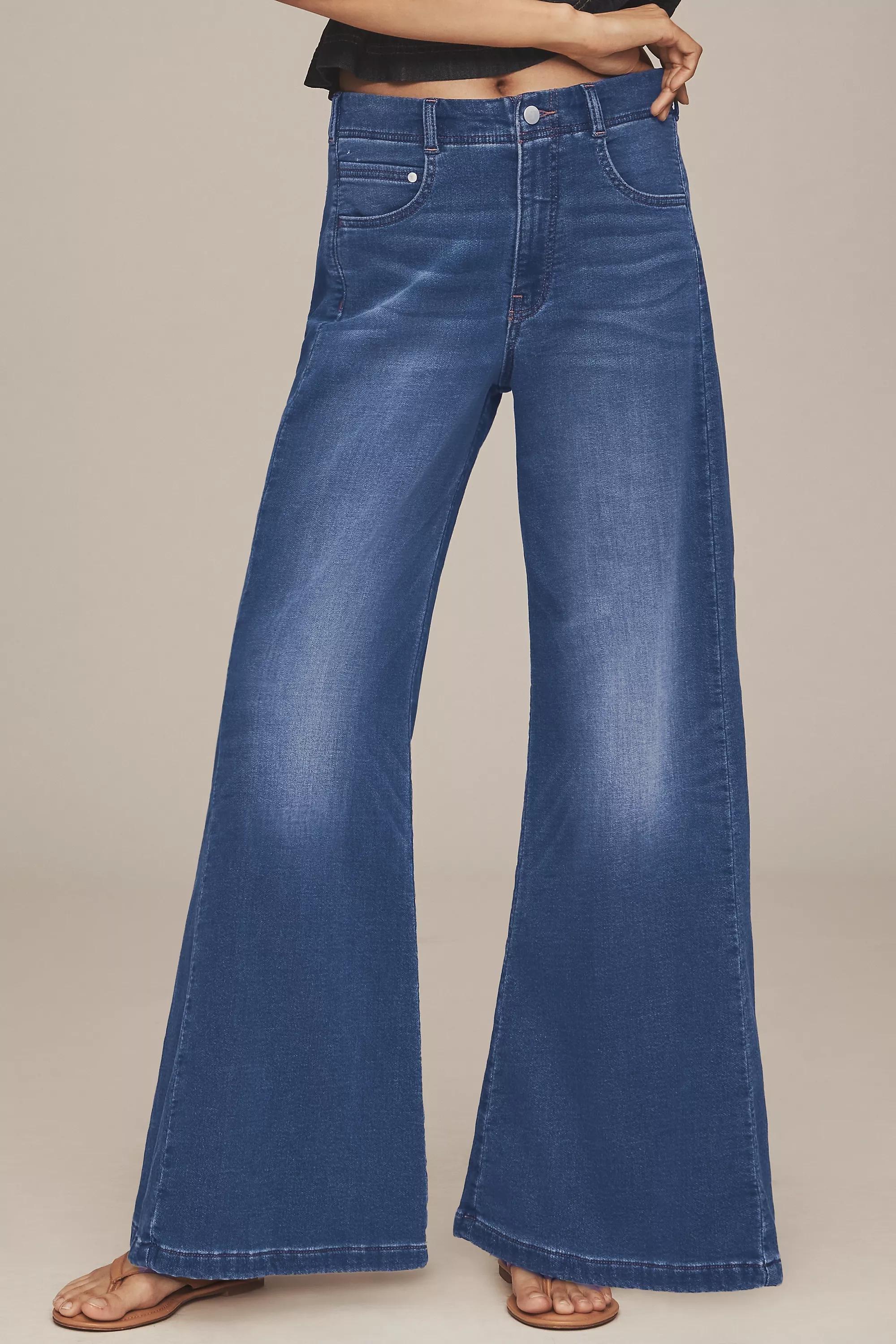 By Pilcro The Adi Knit Mid-Rise Flare Jeans, Blue, A501_0093, large image number 1