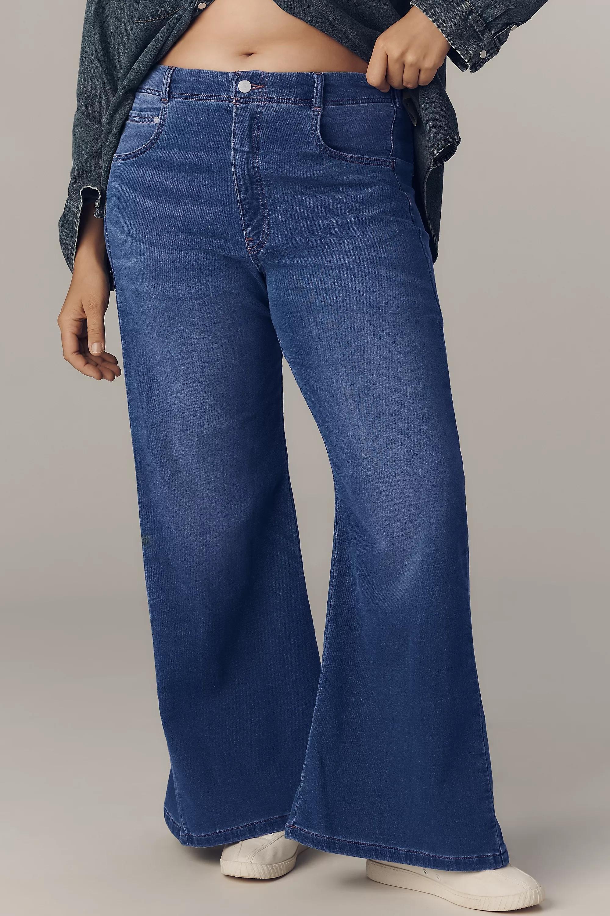 By Pilcro The Adi Knit Mid-Rise Flare Jeans, Blue, A501_0093, large image number 5