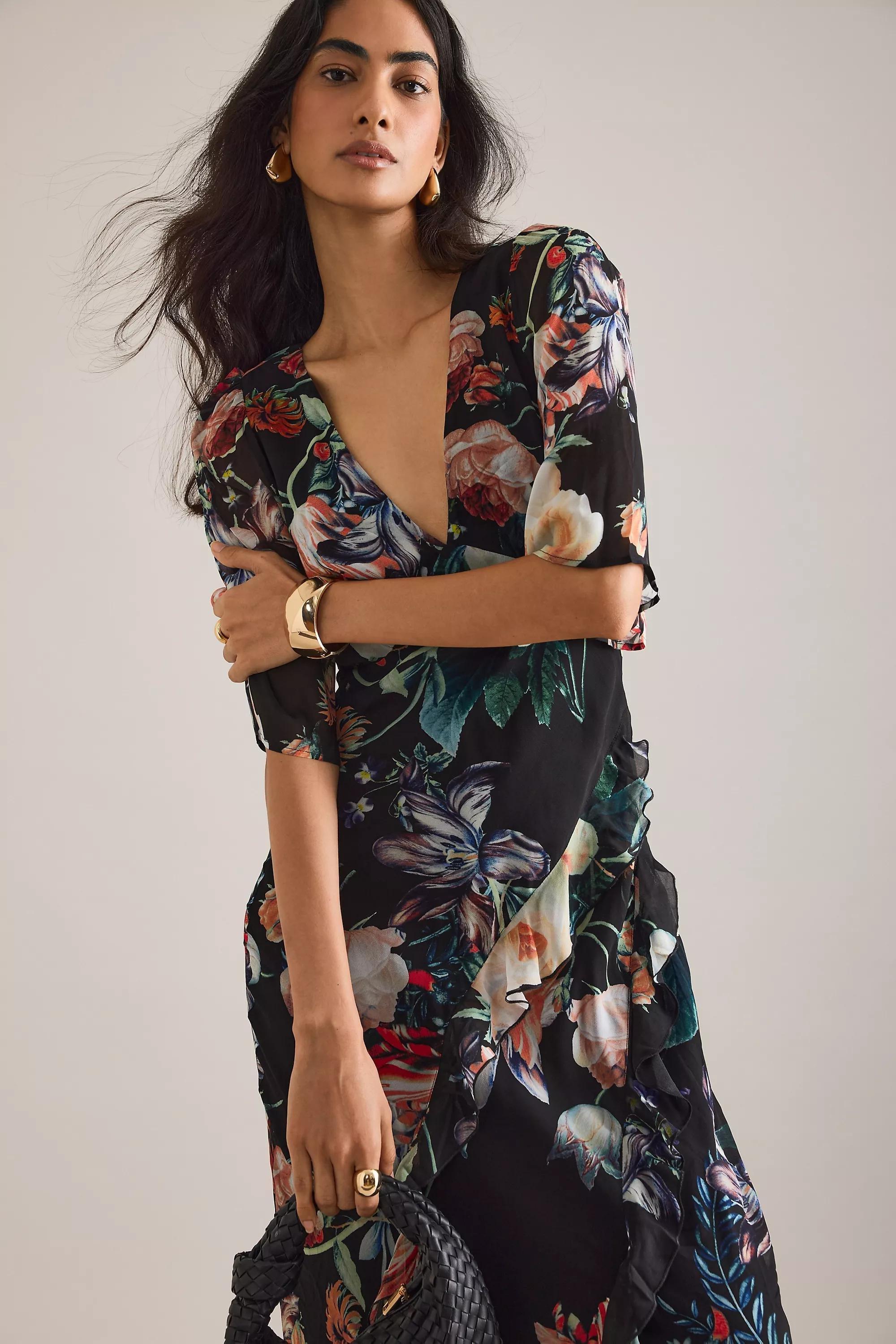 Multicolour Kachel Georgie Floral Maxi Dress, , large image number 3