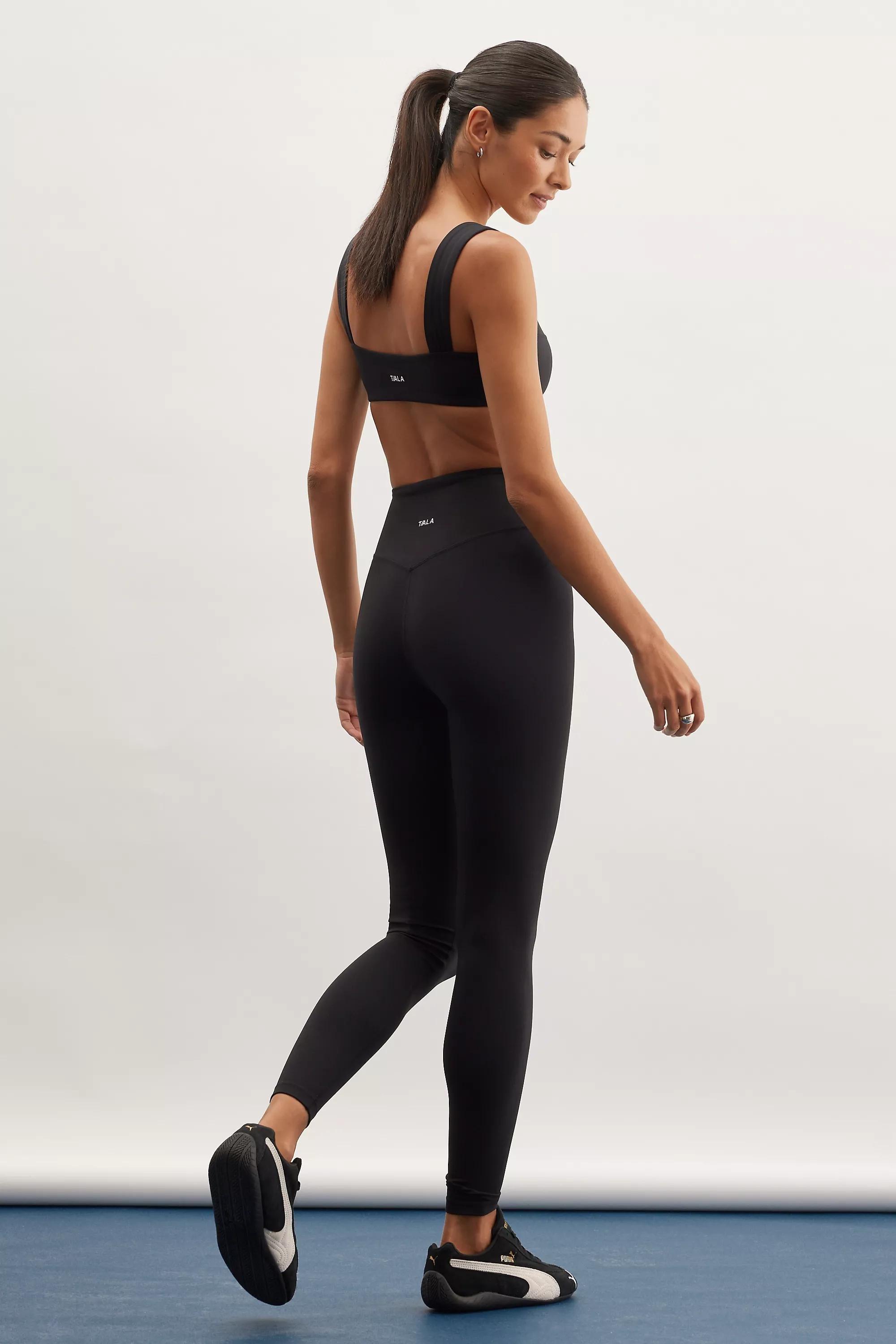 Wrapped High-Waist Leggings, Black, , large image number 2