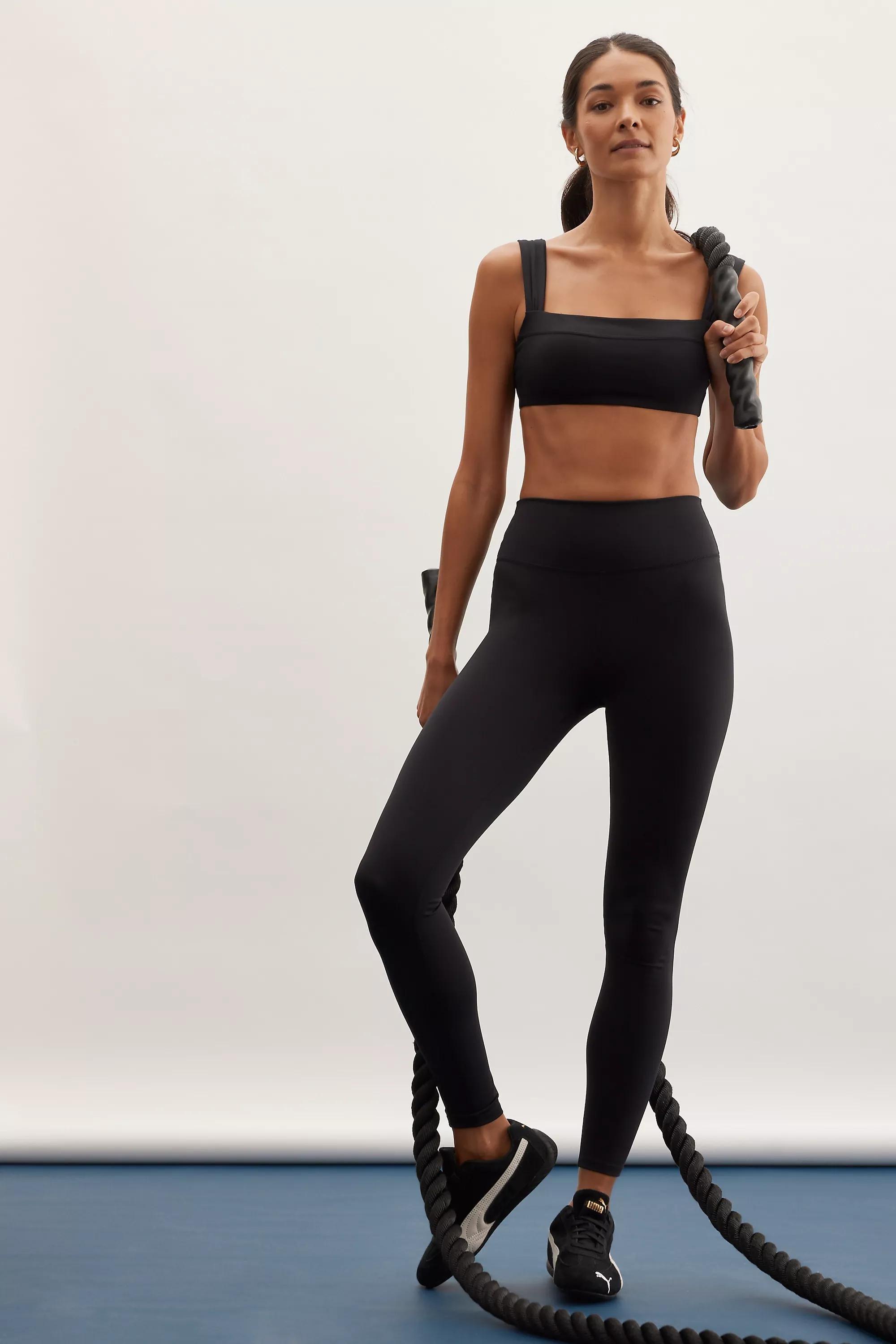 By Tala Ruched Strap Bandeau Sports Bra, Black, Black, large image number 4