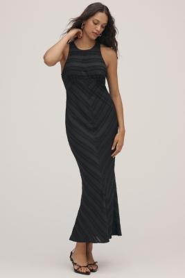 Textured Slip Midi Dress, Black, , large image number 0