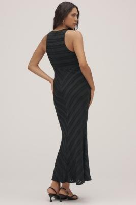 Textured Slip Midi Dress, Black, A501_0001, medium