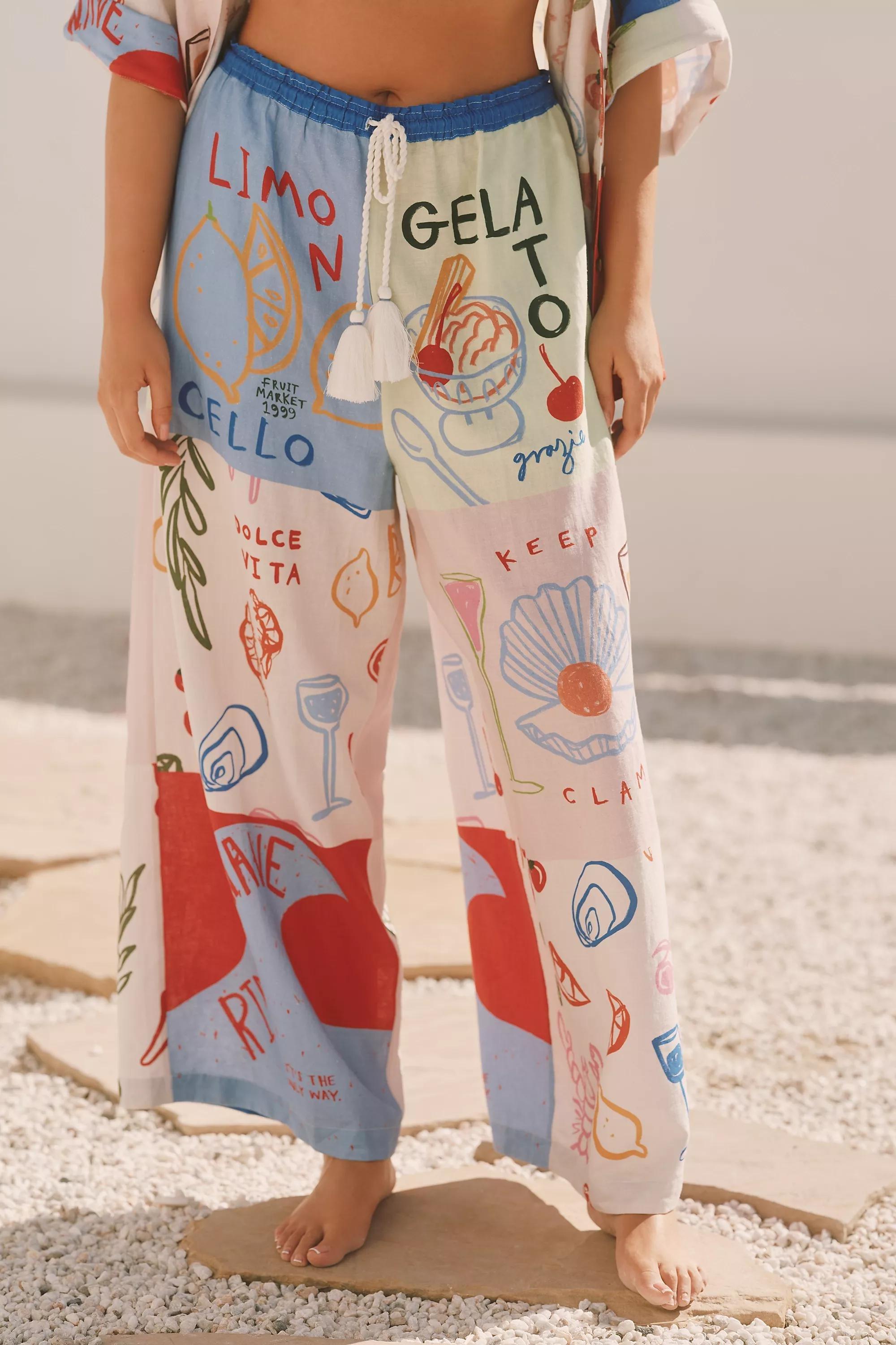 Jordan Nickson X Celandine Linen Printed Pants, Multicolour, , large image number 3