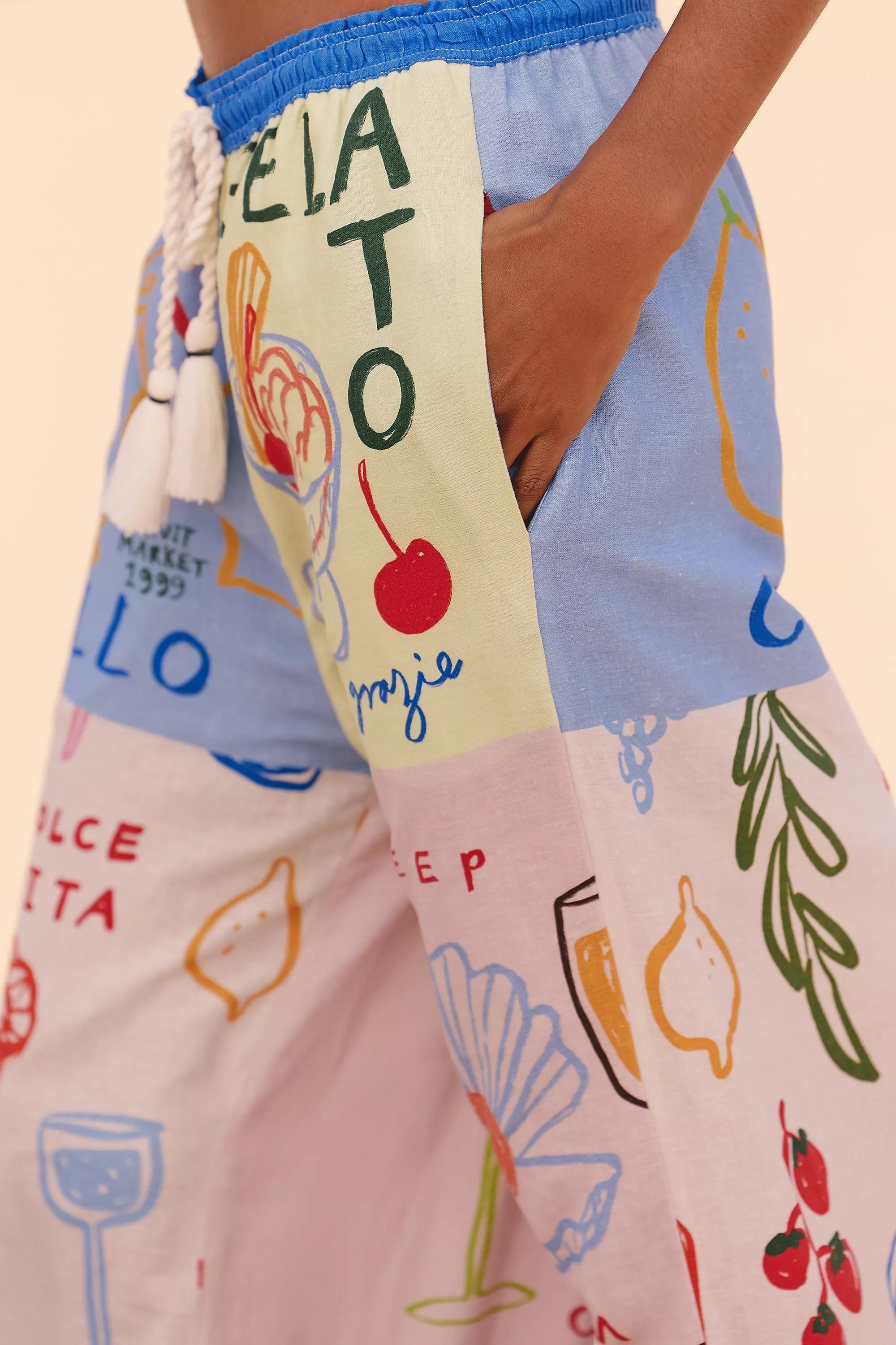 Jordan Nickson X Celandine Linen Printed Pants, Multicolour, A501_0090, large image number 5