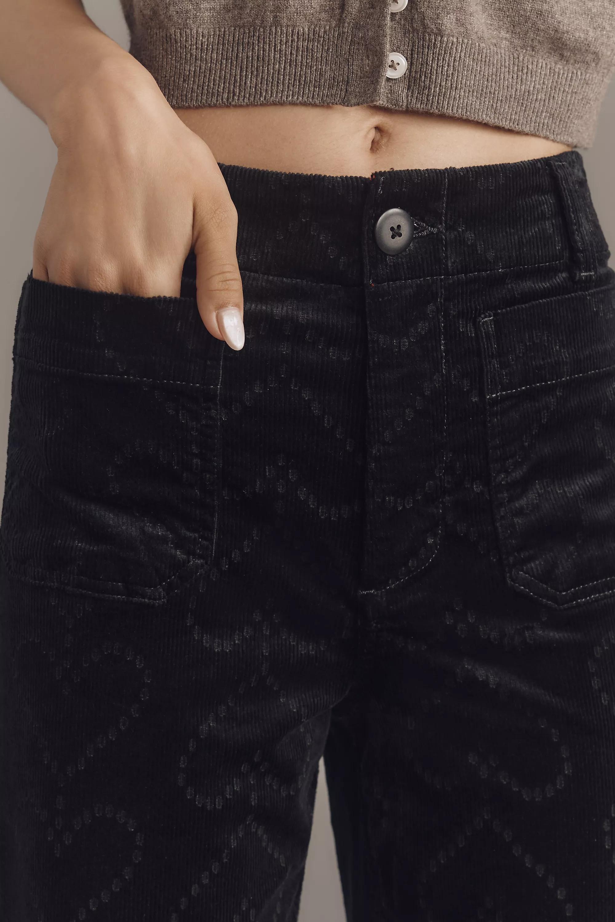 By Maeve The Colette Crop Corduroy Heart-Print Trousers, Brown, , large image number 2