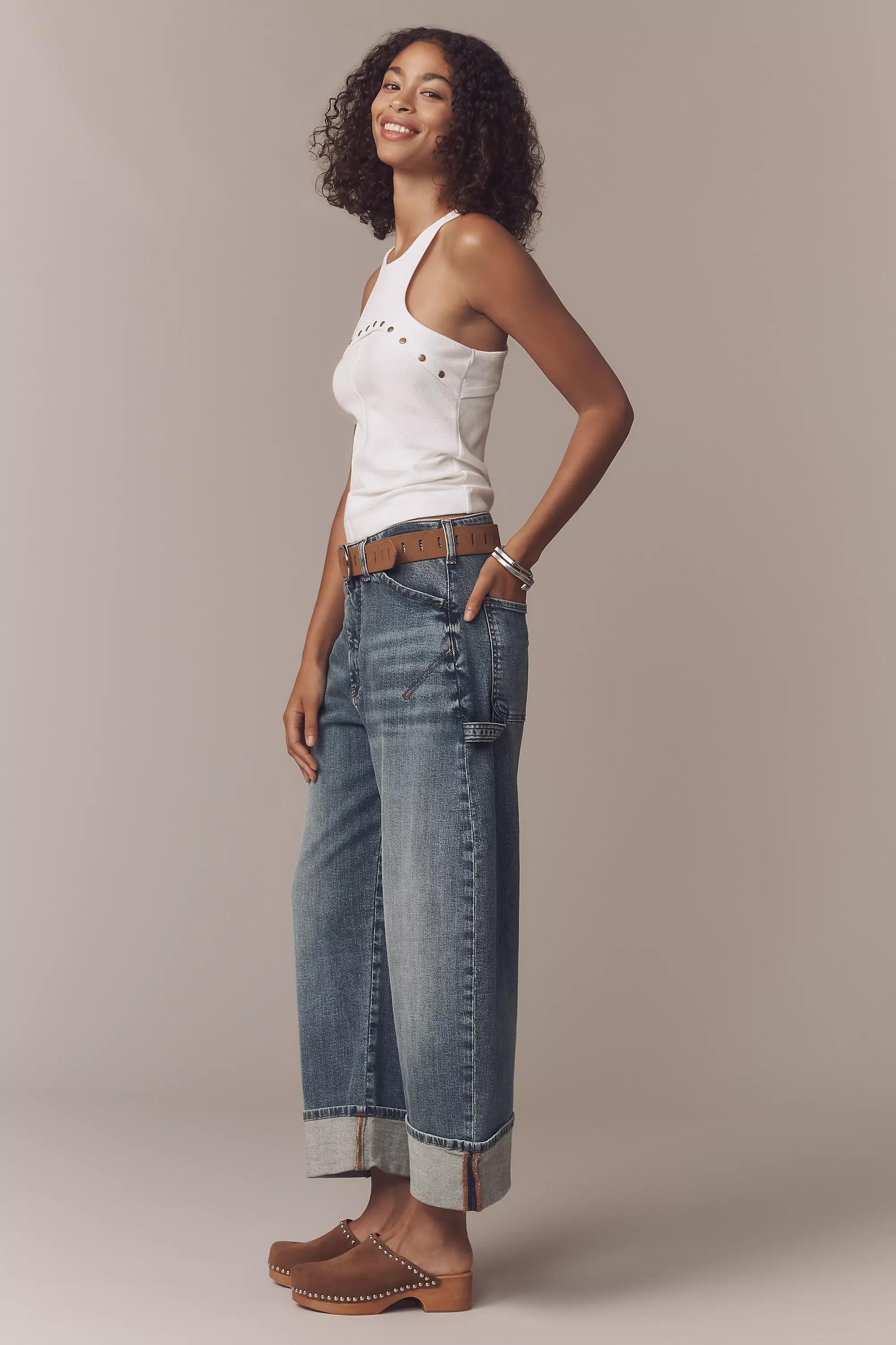 By Pilcro High-Rise Barrel Jeans, Blue, A501_0093, large image number 1
