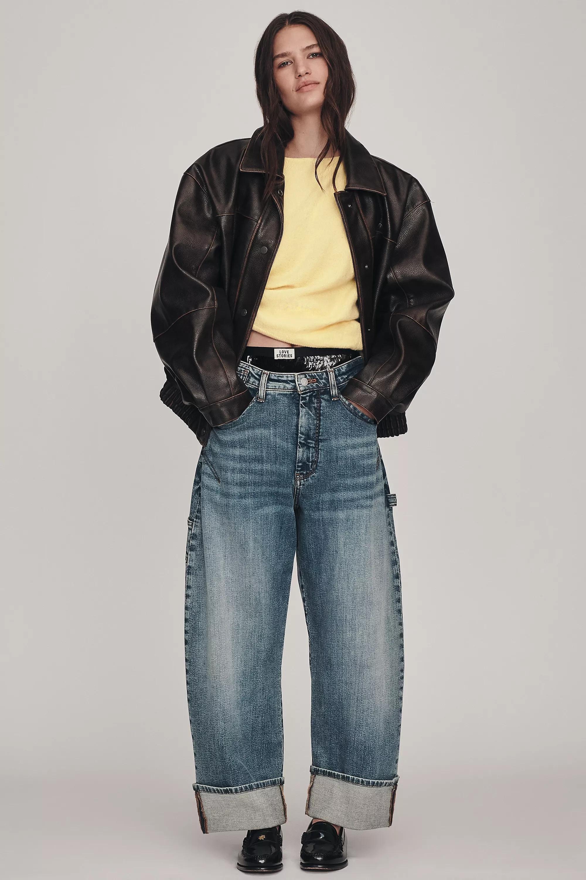 By Pilcro High-Rise Barrel Jeans, Blue, A501_0093, large image number 6