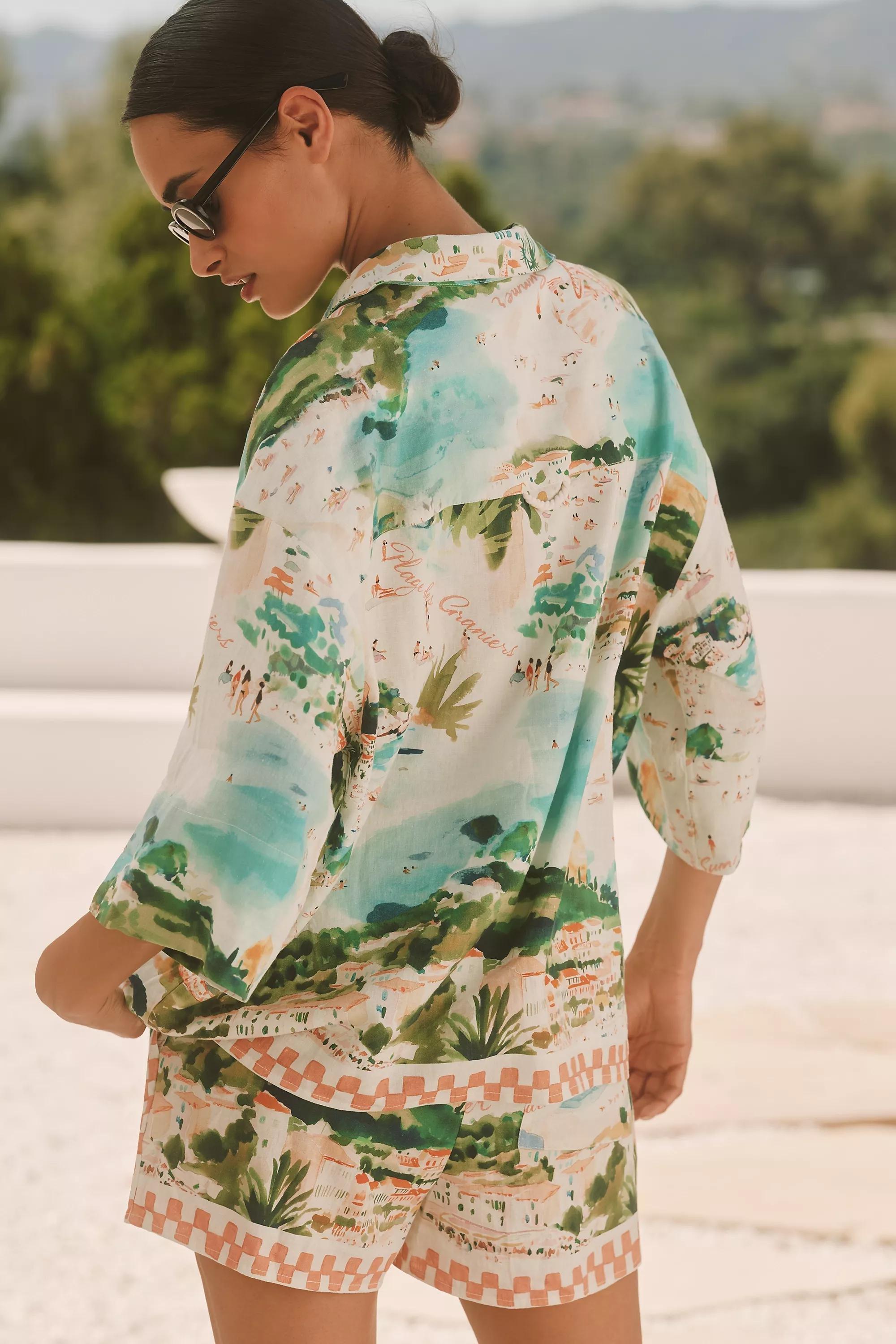 By Celandine Printed Novelty Shirt, Multicolour, A501_0090, large image number 2