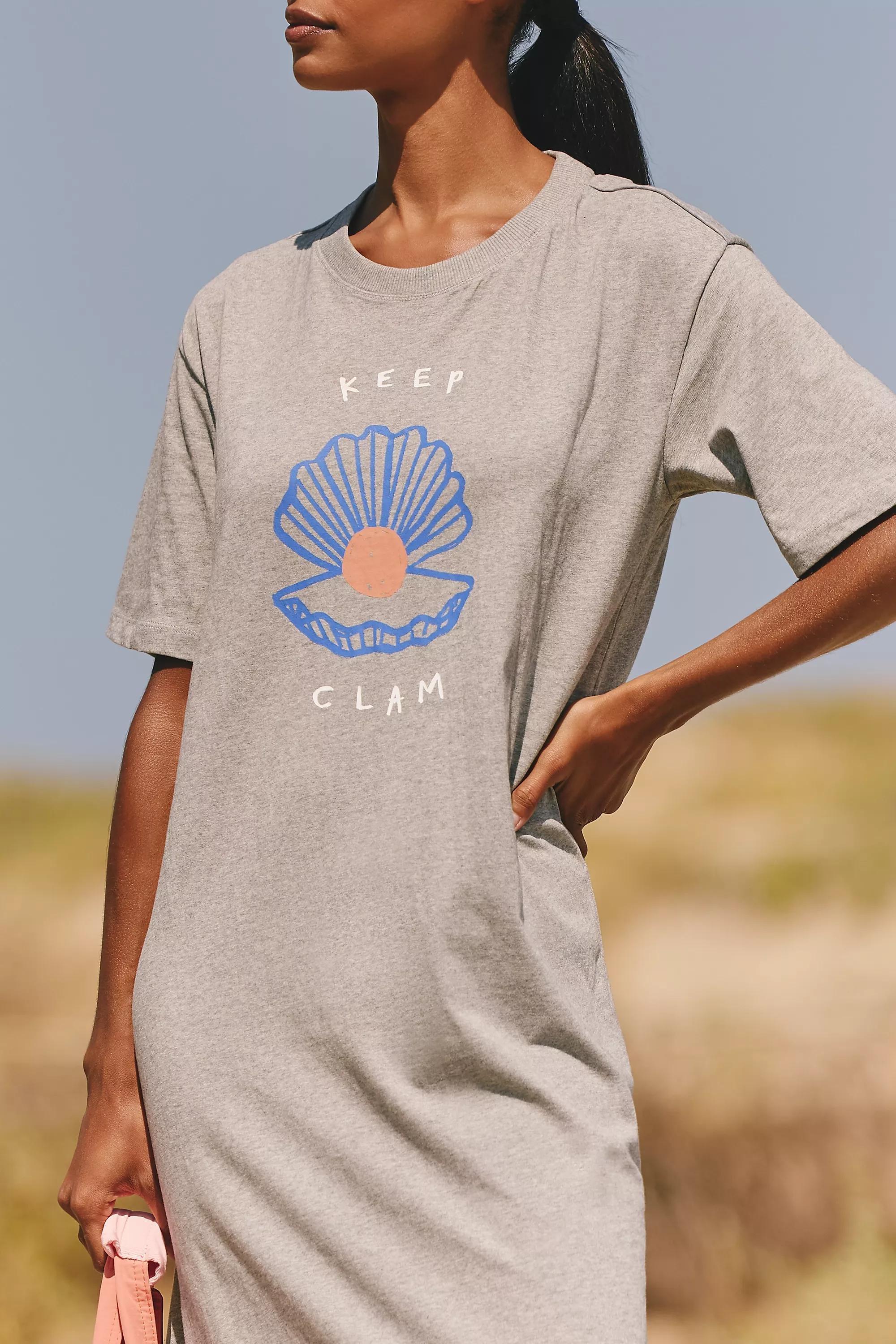 By Celandine Cotton Crew-Neck Midi Dress, Grey, A501_0500, medium