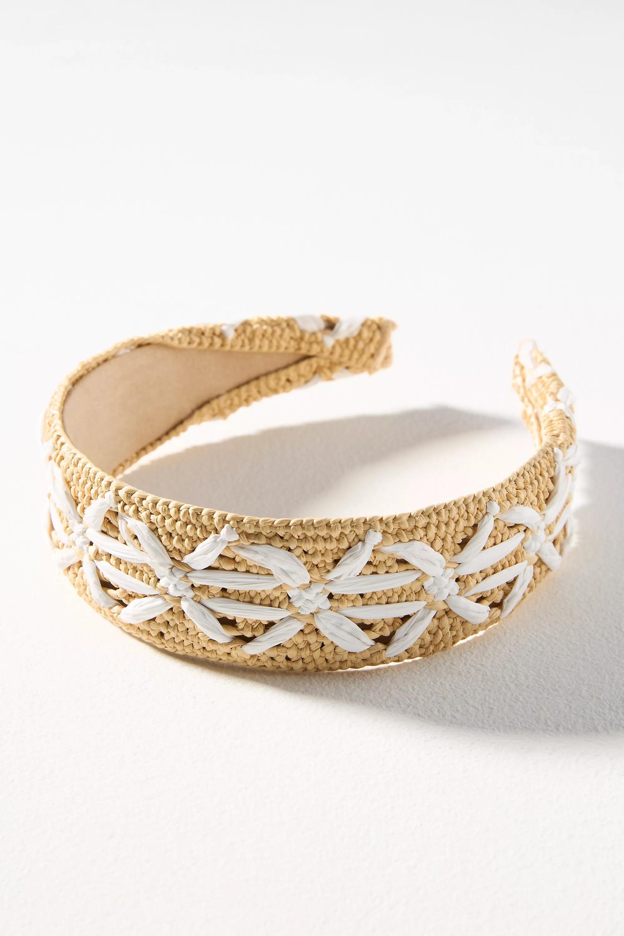 By Anthropologie Crisscross Raffia Headband, Multicolour, A501_0010, large image number 0