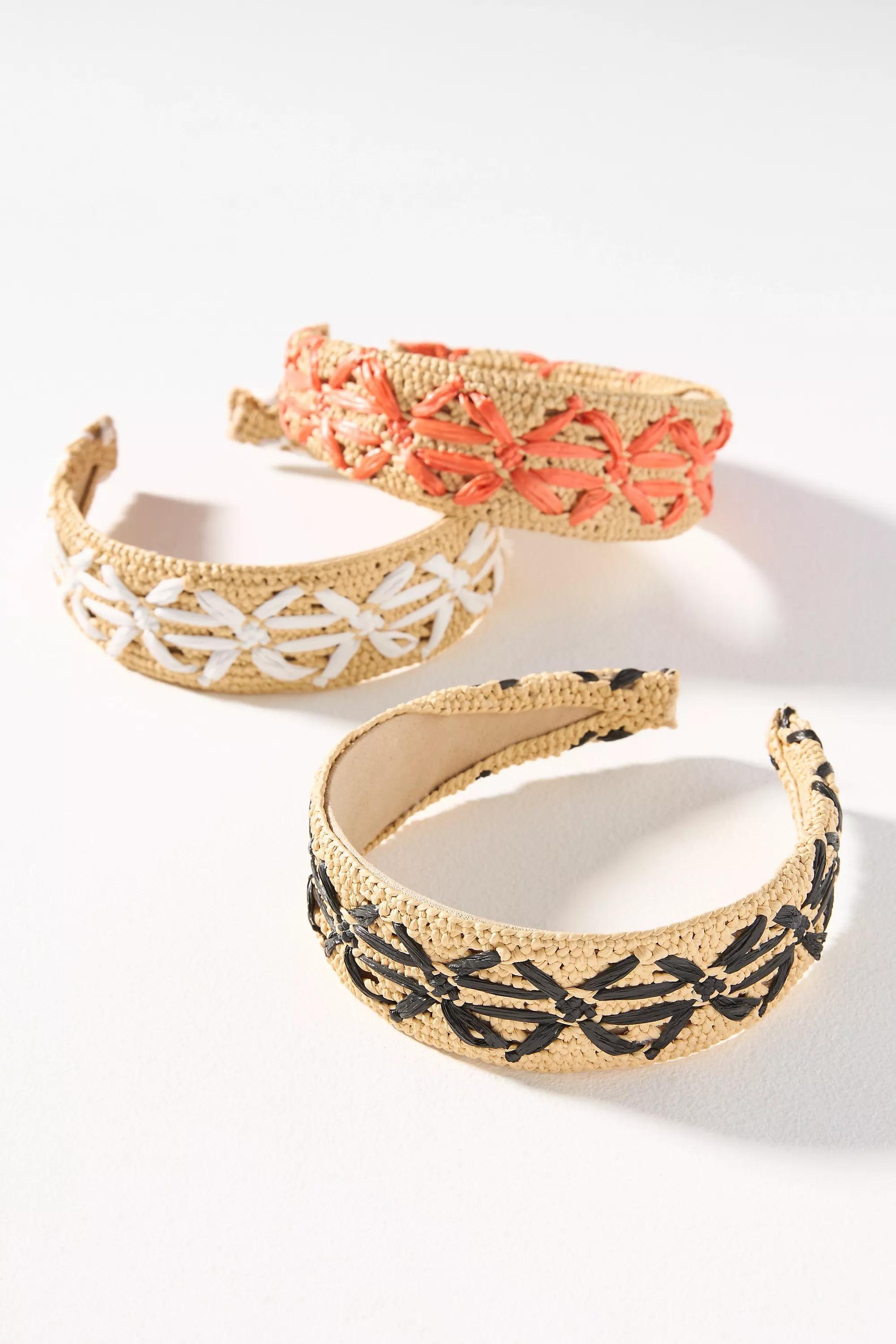 By Anthropologie Crisscross Raffia Headband, Multicolour, A501_0010, large image number 1
