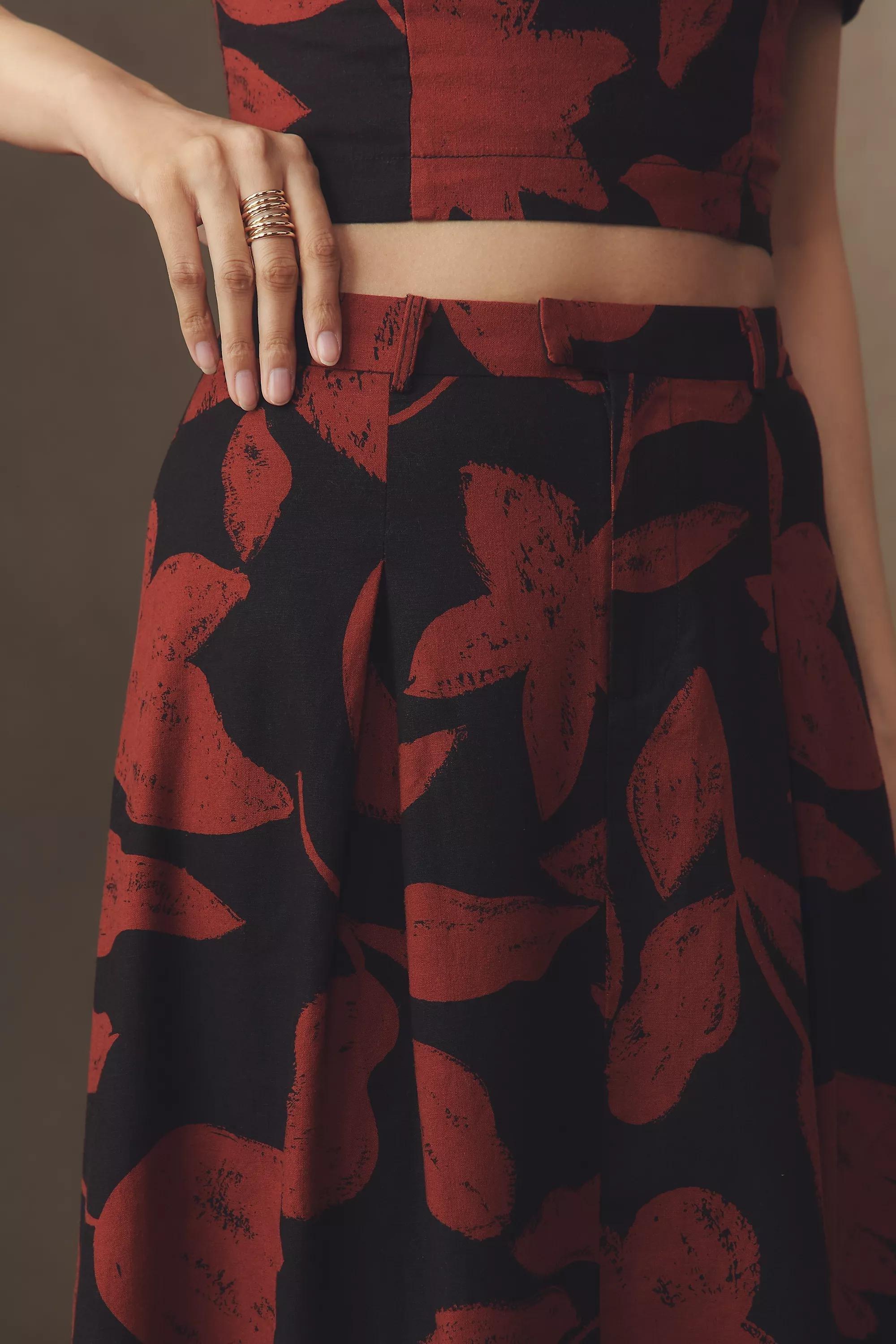 By Anthropologie Linen Blend Maxi Skirt, Brown, , large image number 2