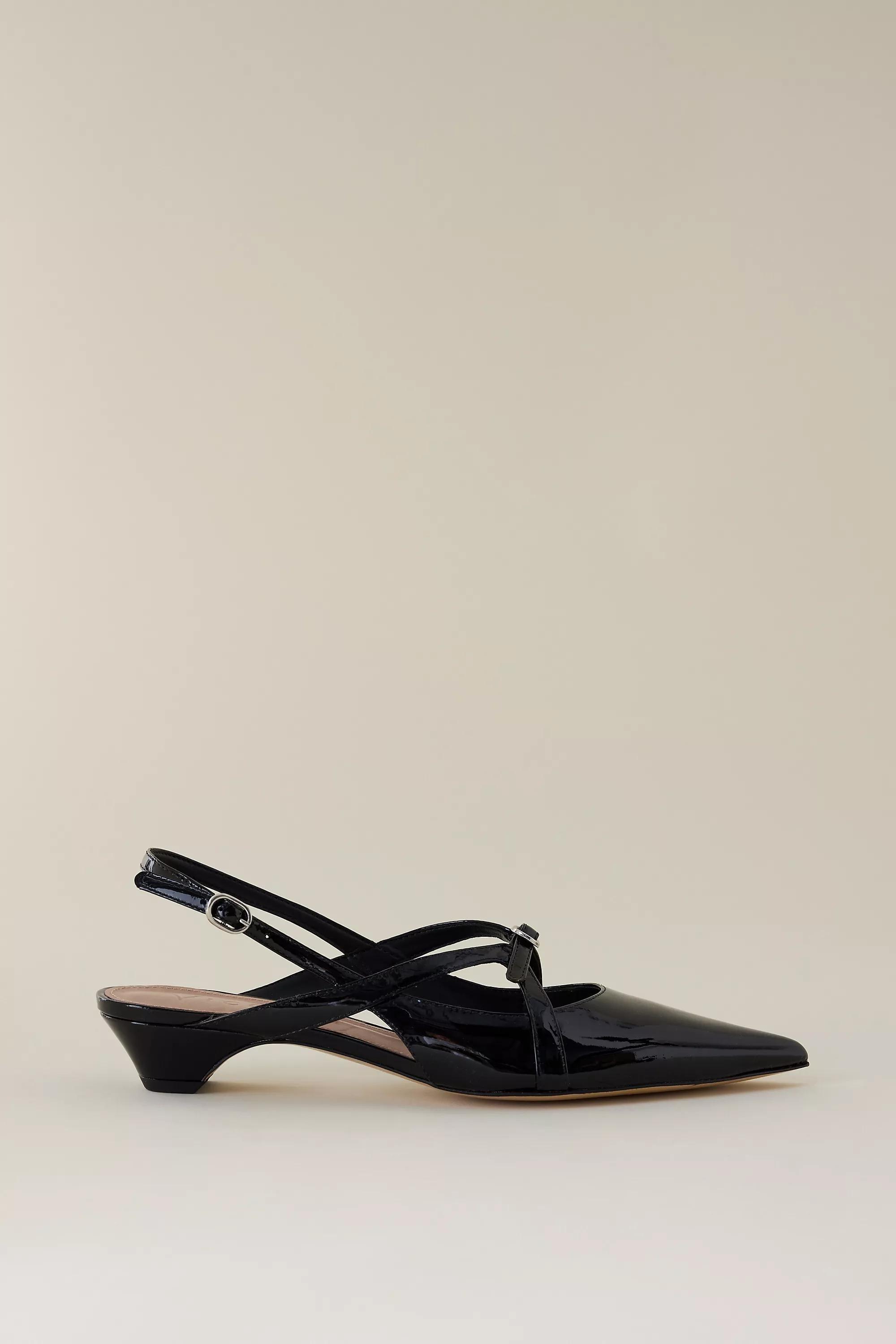 Vicenza Buckle Slingback Heels, Black, A501_0001, large image number 0