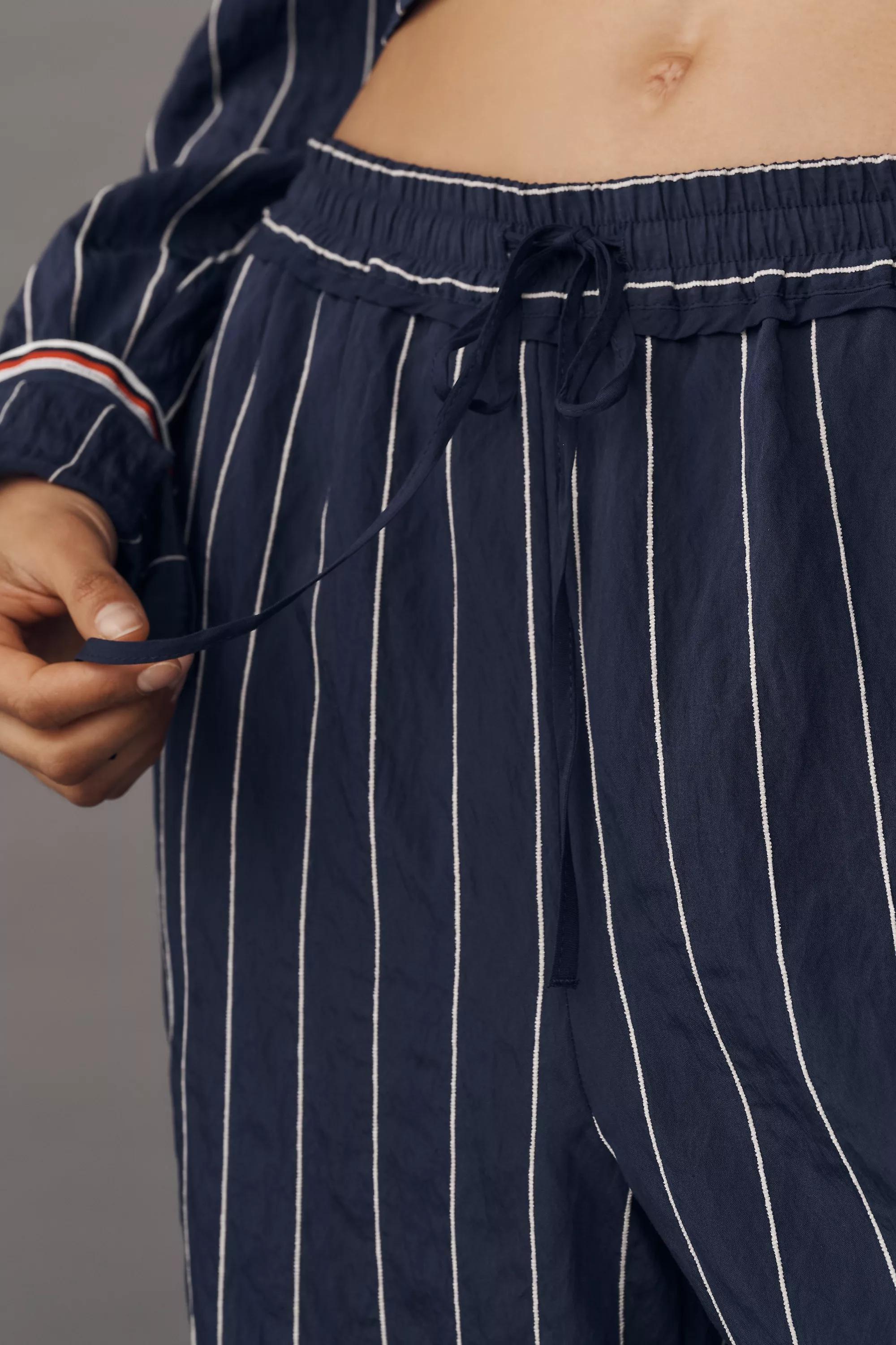 By Maeve Low-Slung Striped Track Pants, Navy, , large image number 2