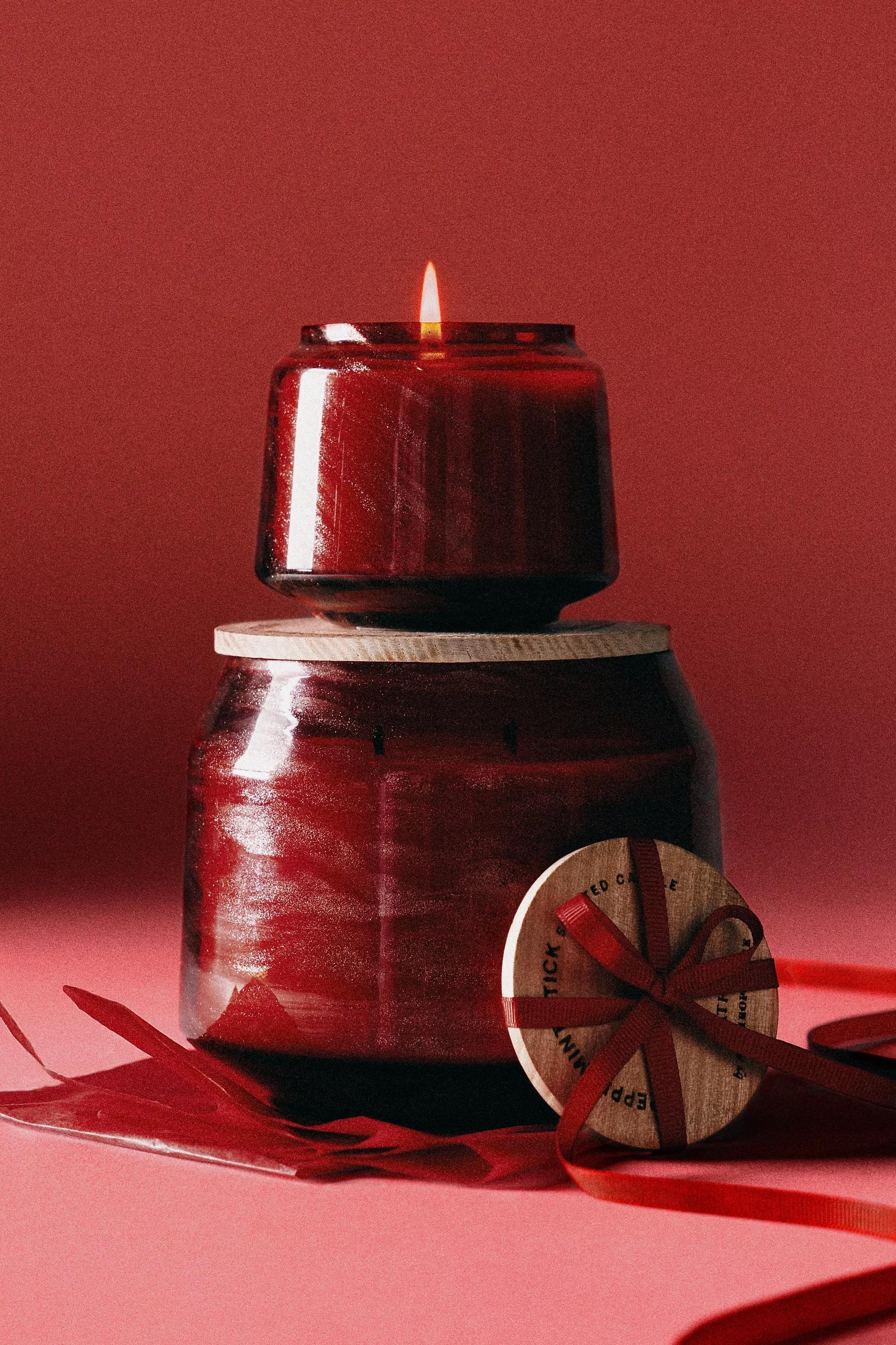 RED The Gather Candle By Anthropologie: Gourmand Peppermint Stick, A501_0060, large image number 0