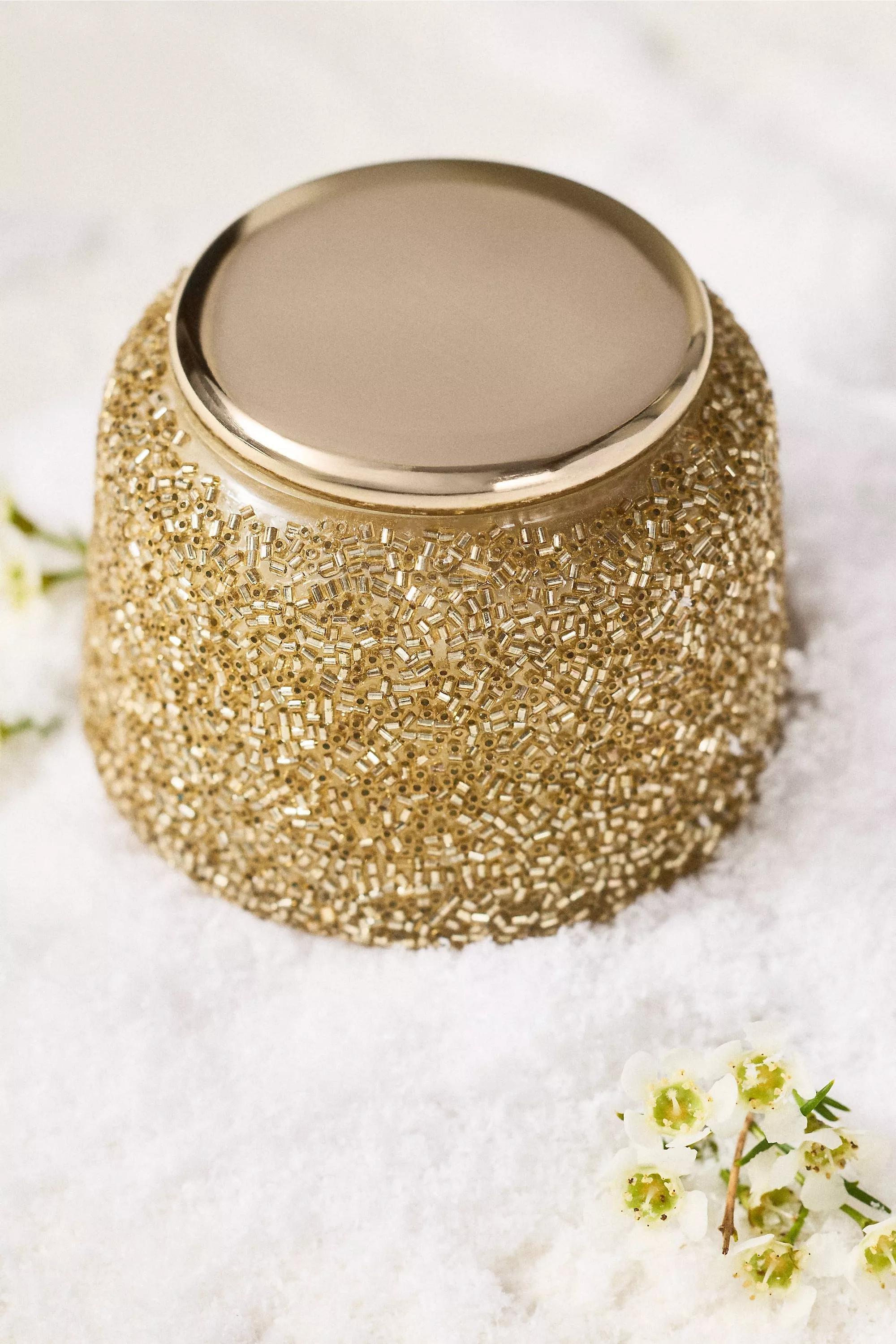 GOLD The Gather Candle by Anthropologie: Floral Sugared Poinsettia, A501_0070, large image number 2