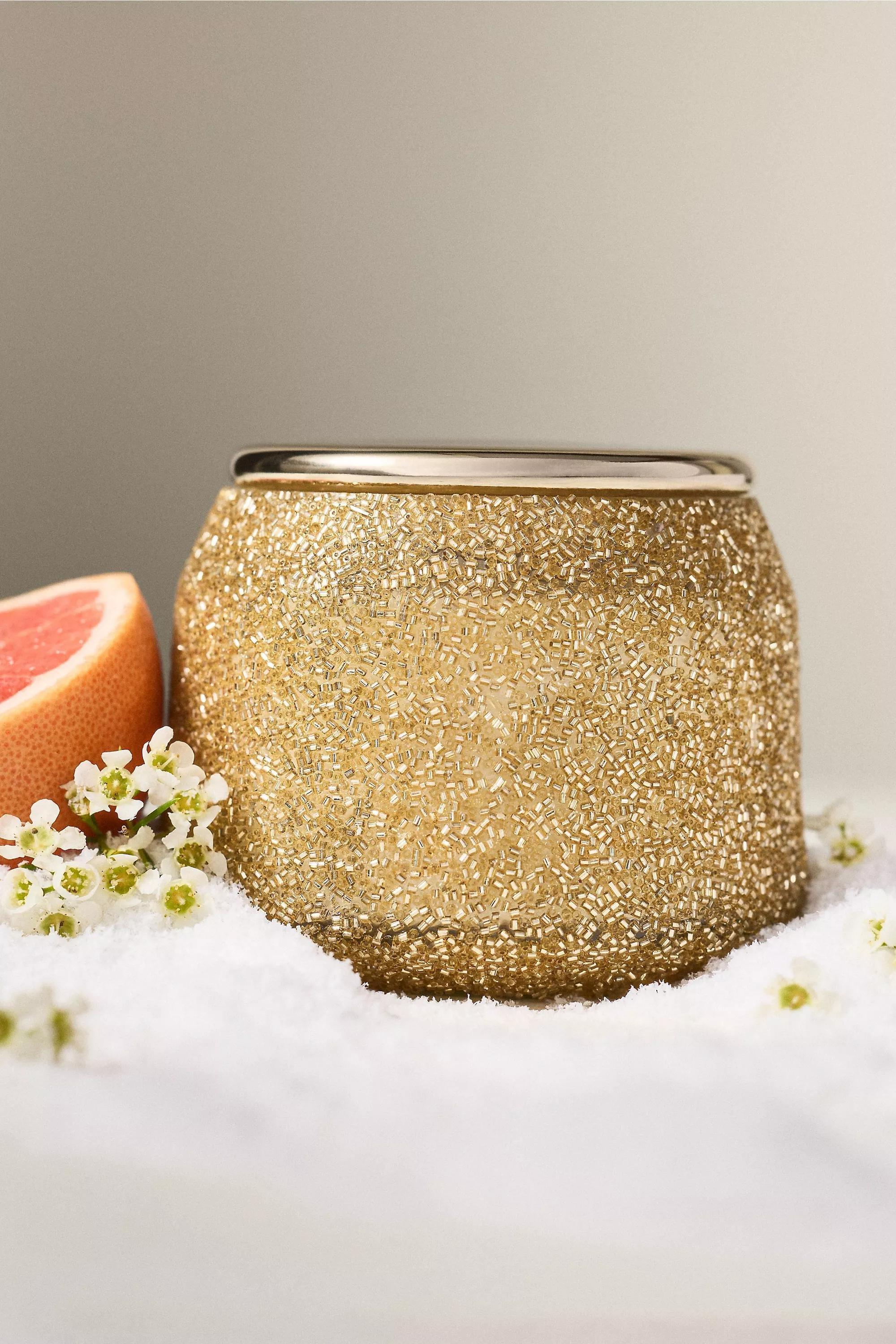 GOLD The Gather Candle by Anthropologie: Floral Sugared Poinsettia, A501_0070, large image number 3