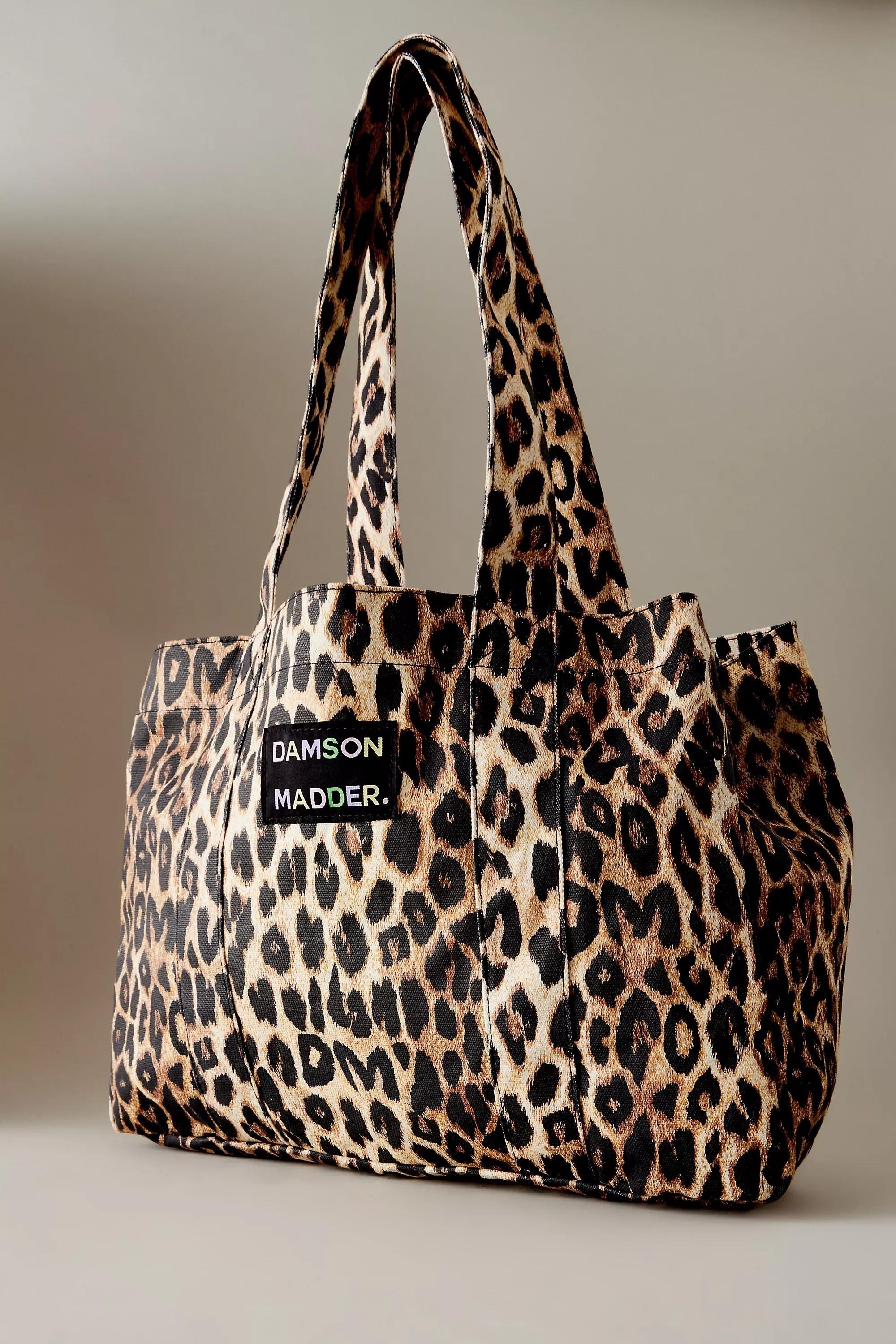 Damson Madder Leopard Tote Bag, Brown, , medium