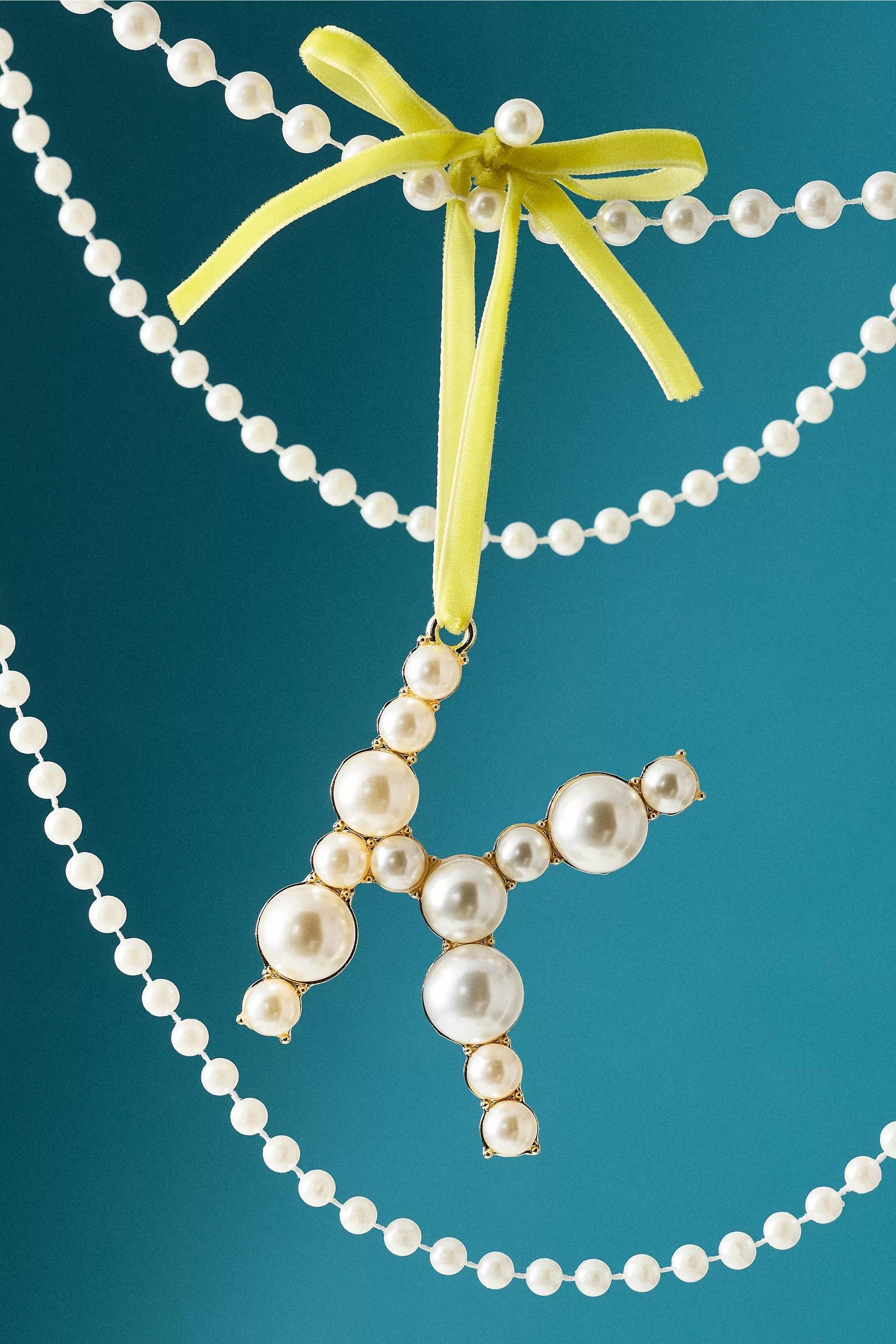 K Pearl Monogram Ornament, A501_0911, medium