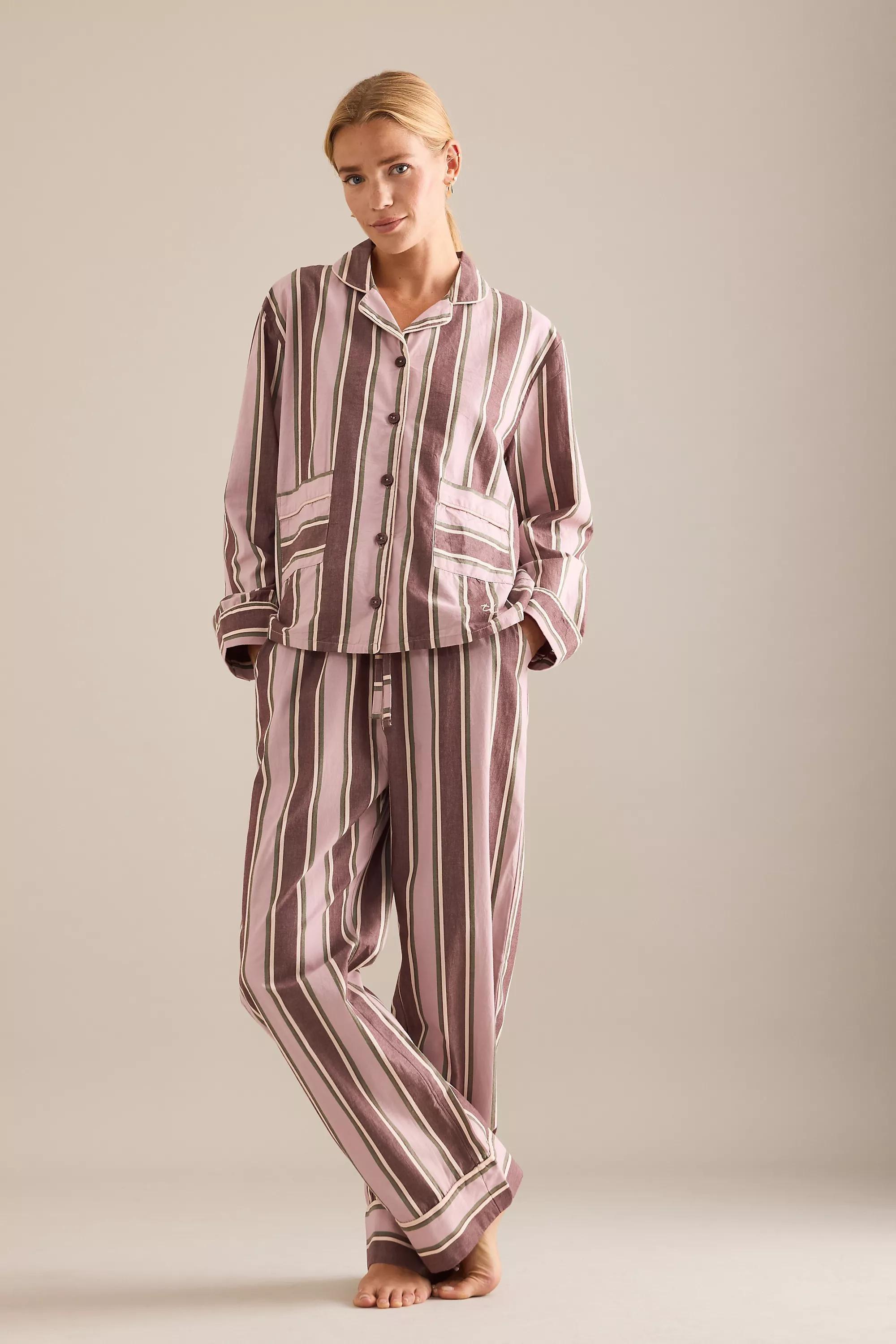Tbco Long Striped Cotton Pyjama Set, Pink, A501_0549, large image number 0