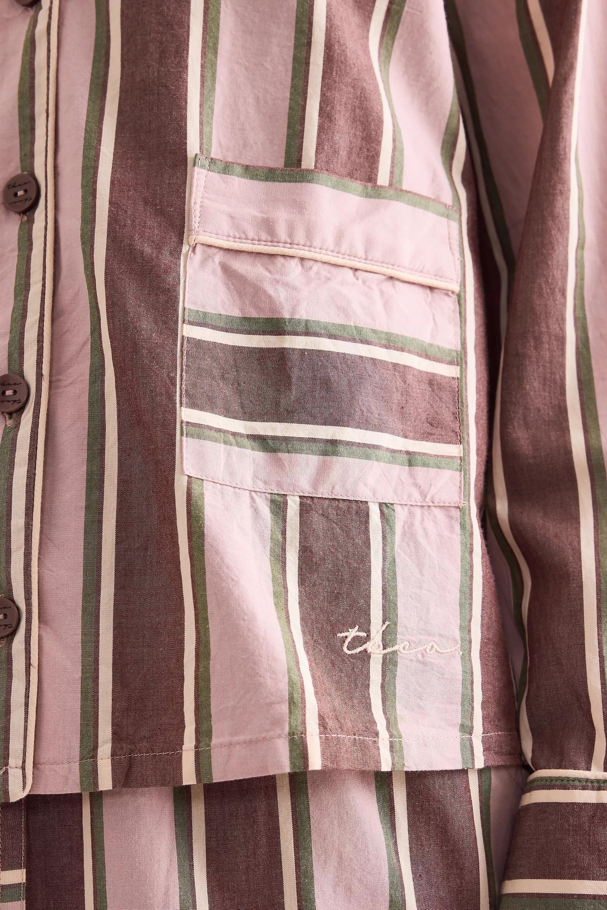 Tbco Long Striped Cotton Pyjama Set, Pink, A501_0549, large image number 5