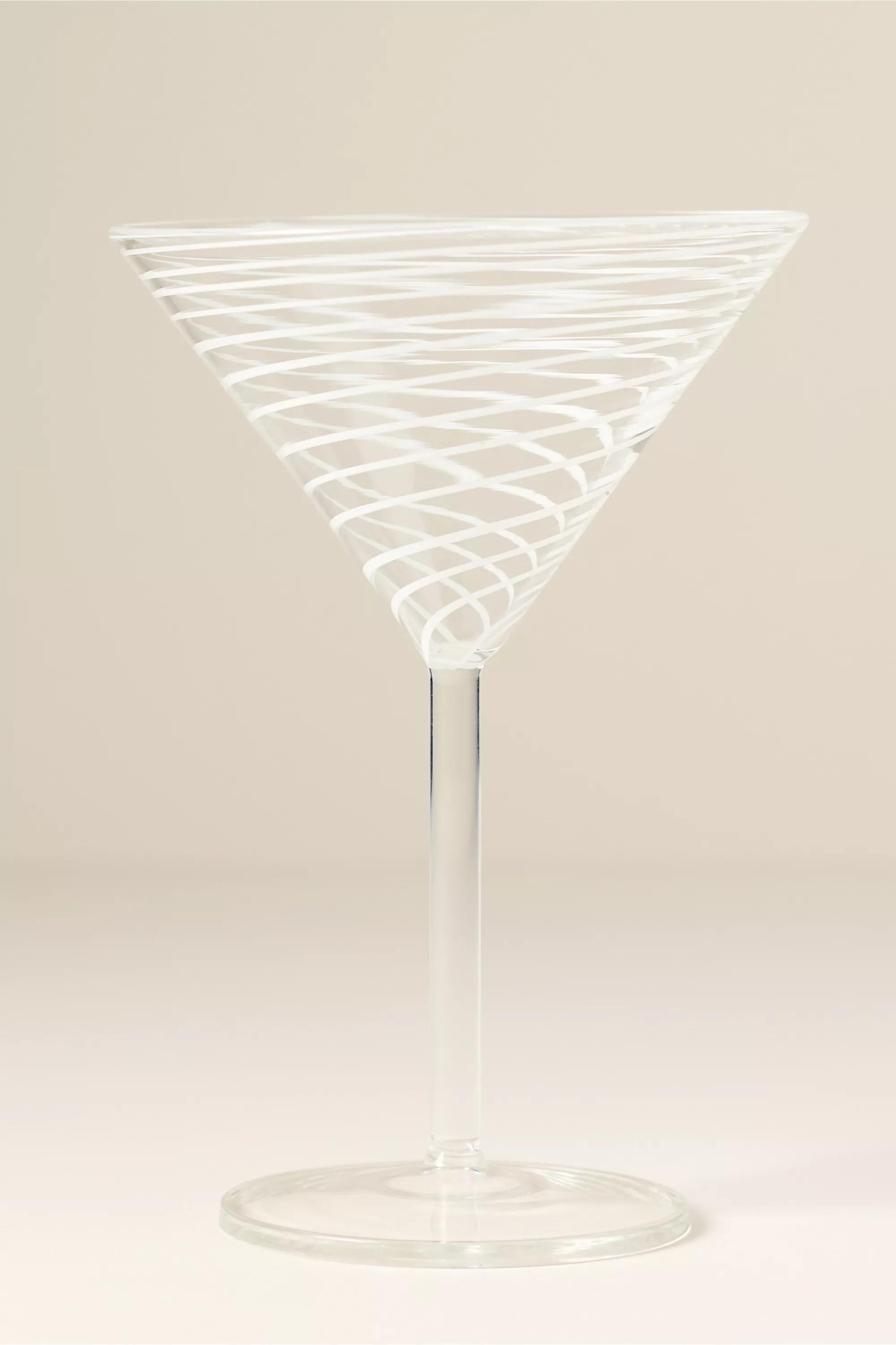 Arabesque Martini Glass, White, White, medium