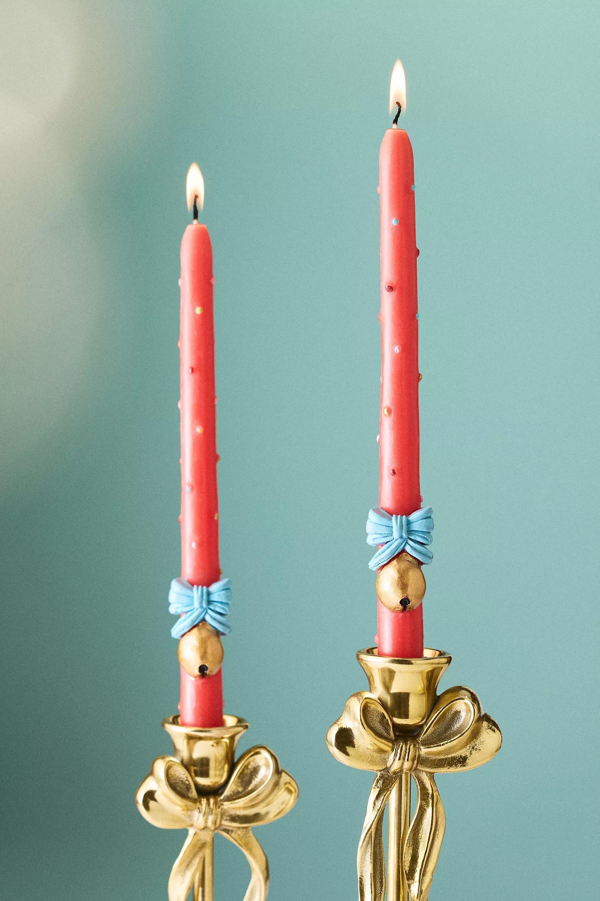 RED Festive Icon Taper Candles, Set of 2, A501_0060, large image number 0