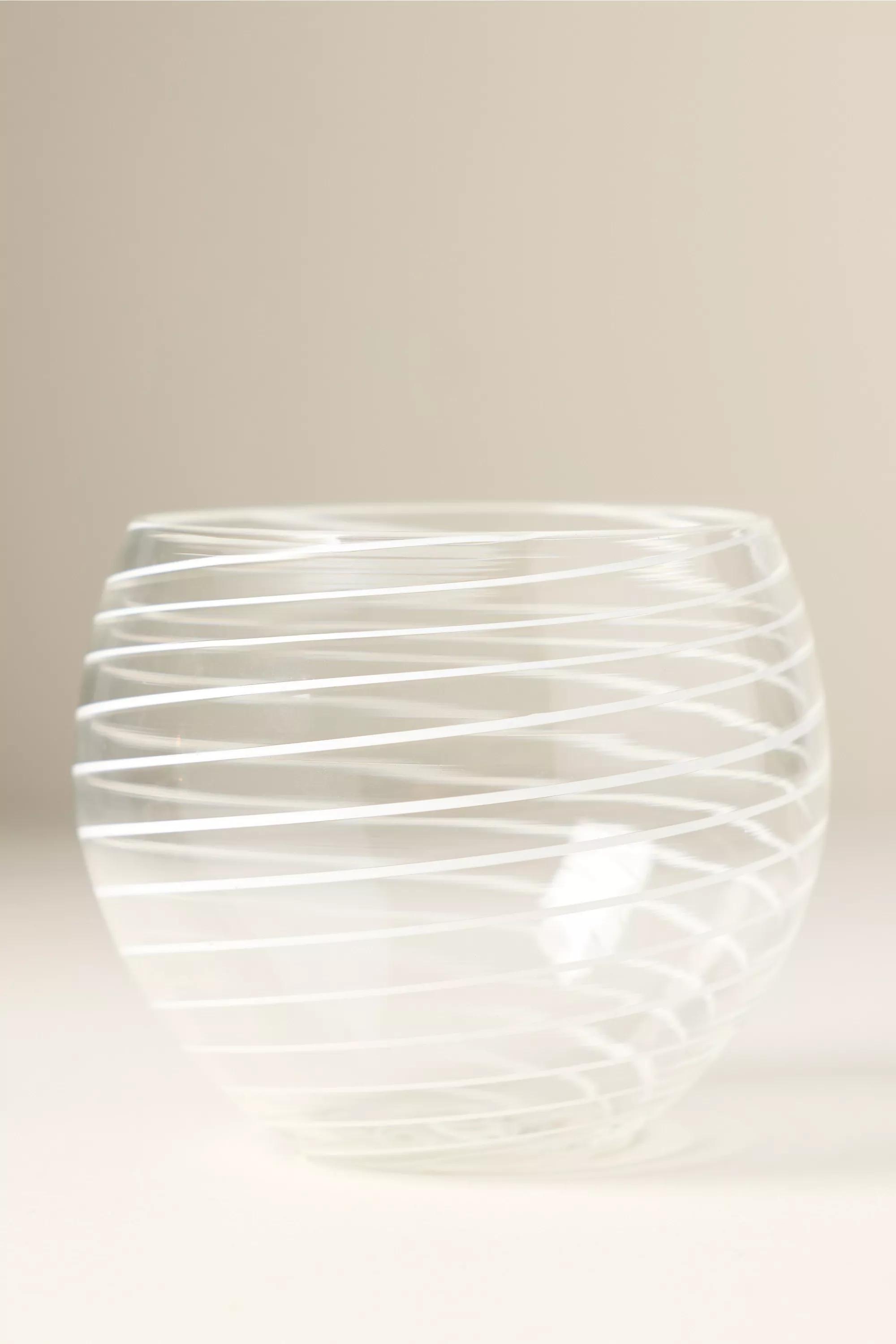 WHITE Arabesque Stemless Wine Glass, A501_0010, large image number 1