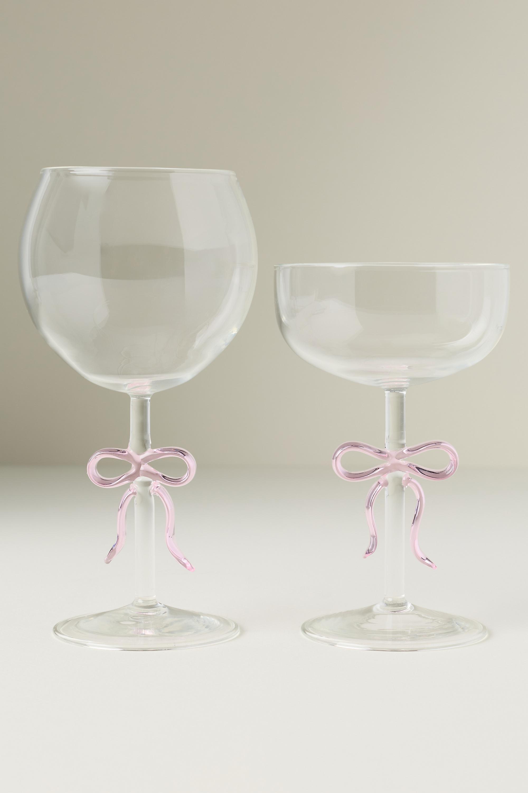 Benedita Bow Coupe Glass, Pink, A501_0066, medium