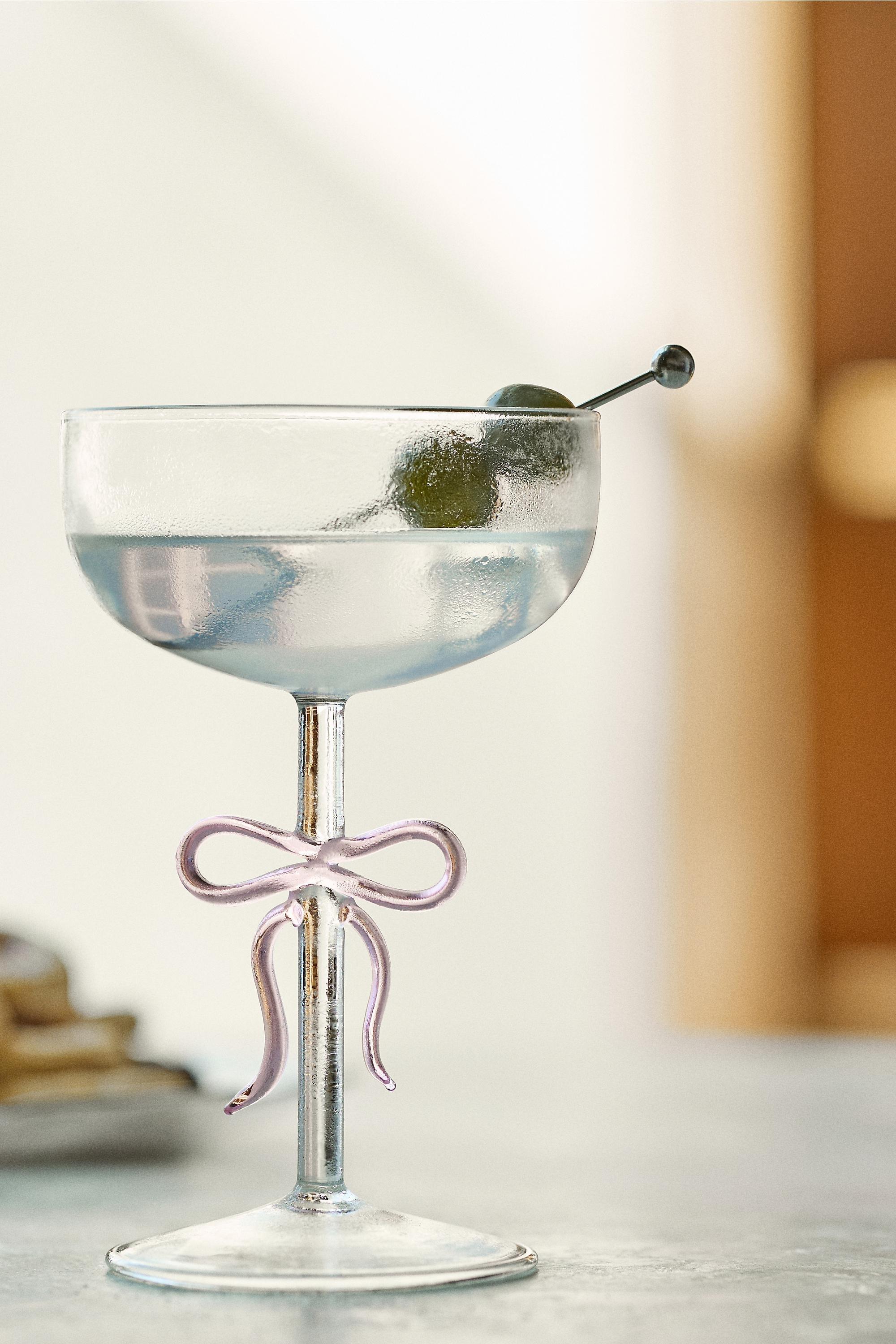 Benedita Bow Coupe Glass, Pink, A501_0066, large image number 3