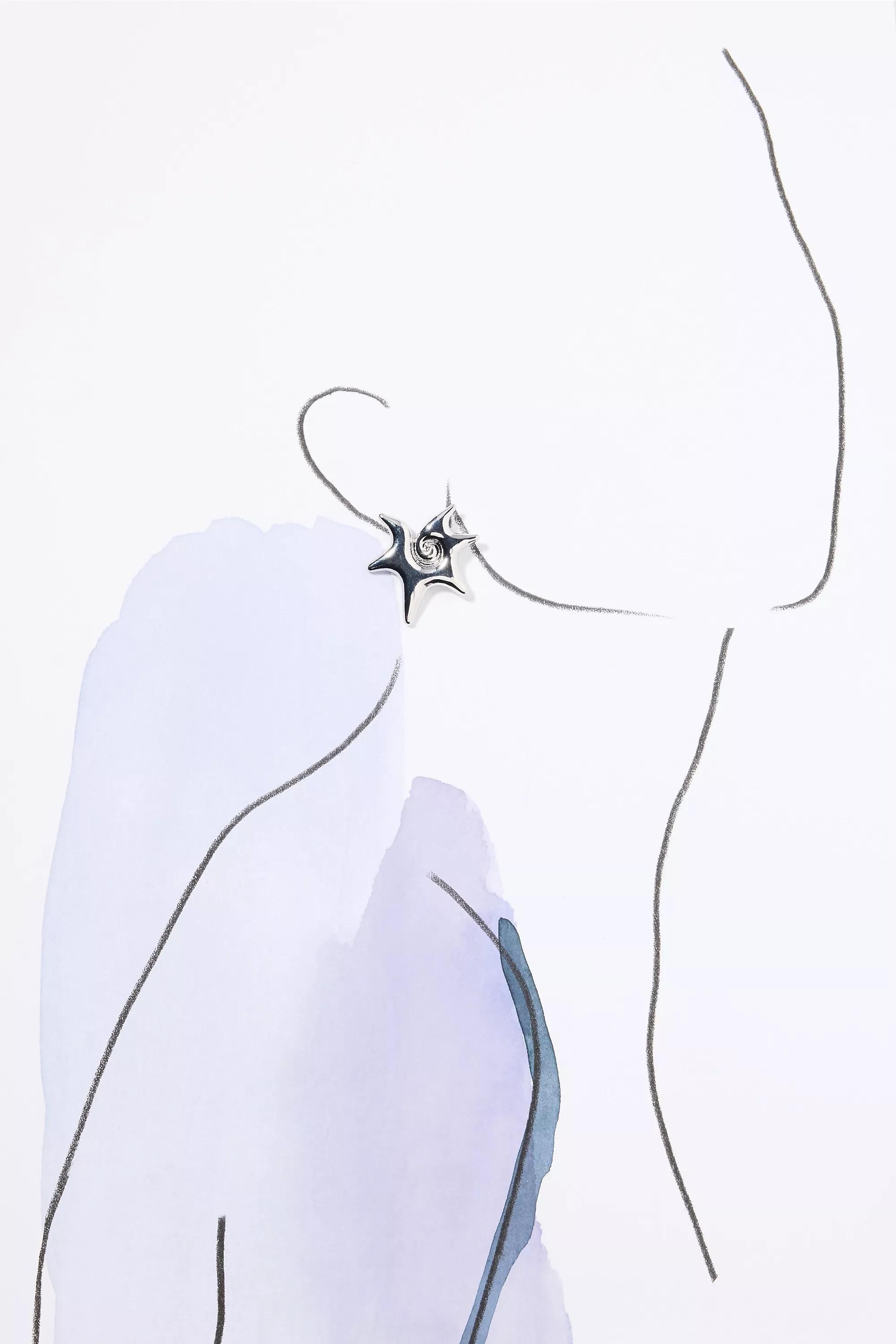 Sunburst Post Earrings, Silver, A501_0007, large image number 2