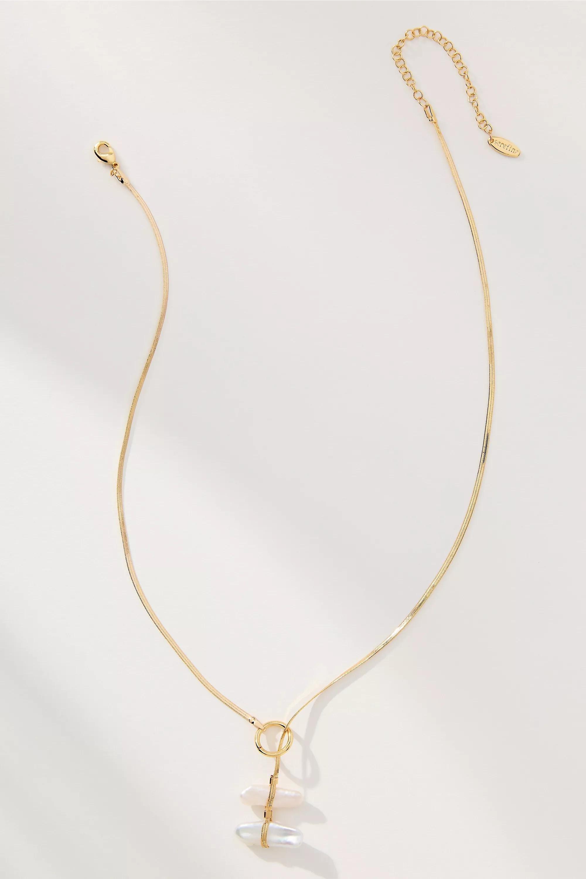 Pearl Lariat Slider Necklace, A501_0017, large image number 0