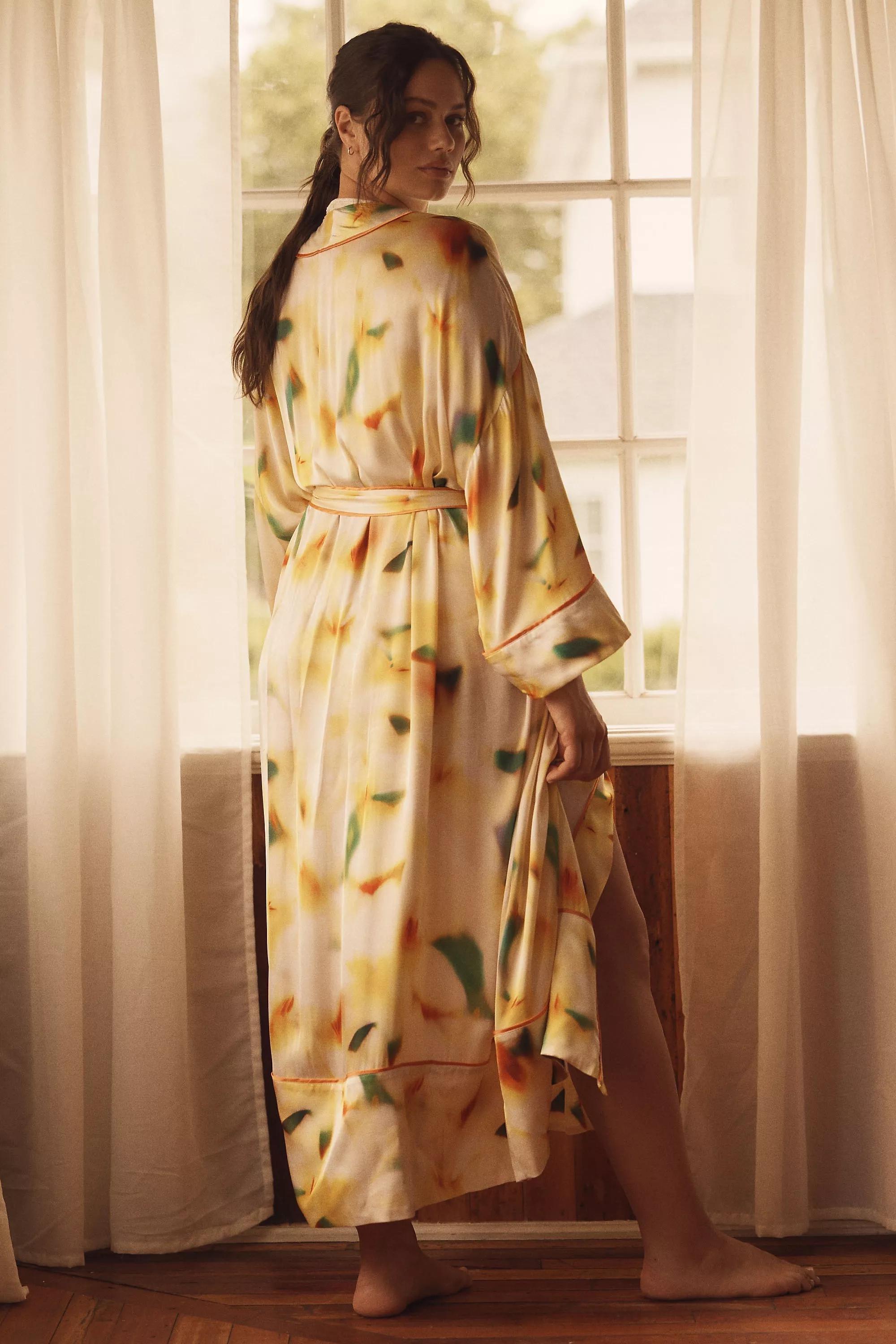 Lyrebird Satin Maxi Robe, Yellow, , large image number 5