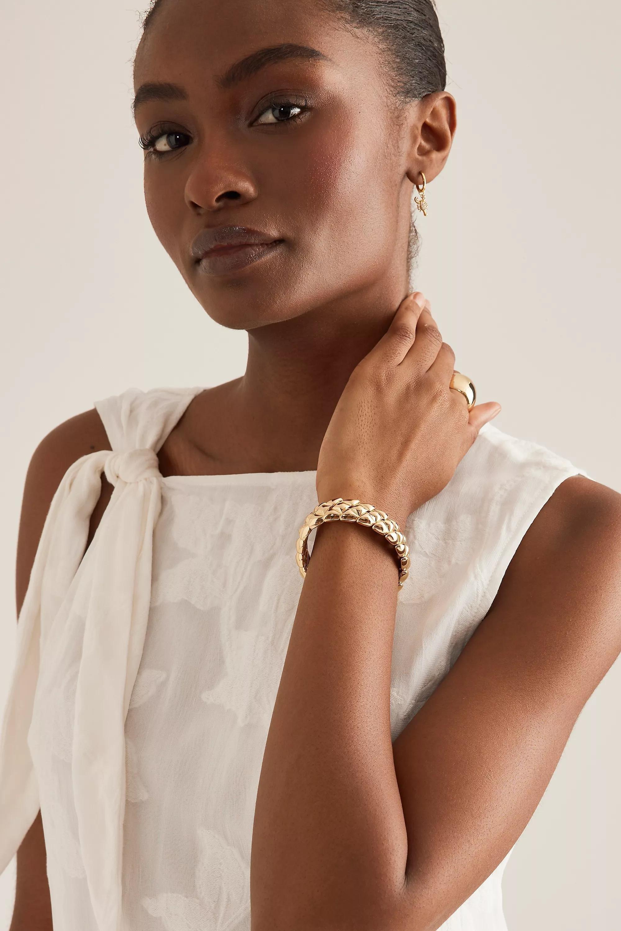 GOLD Lobster Charm Huggie Hoop Earrings, A501_0070, medium