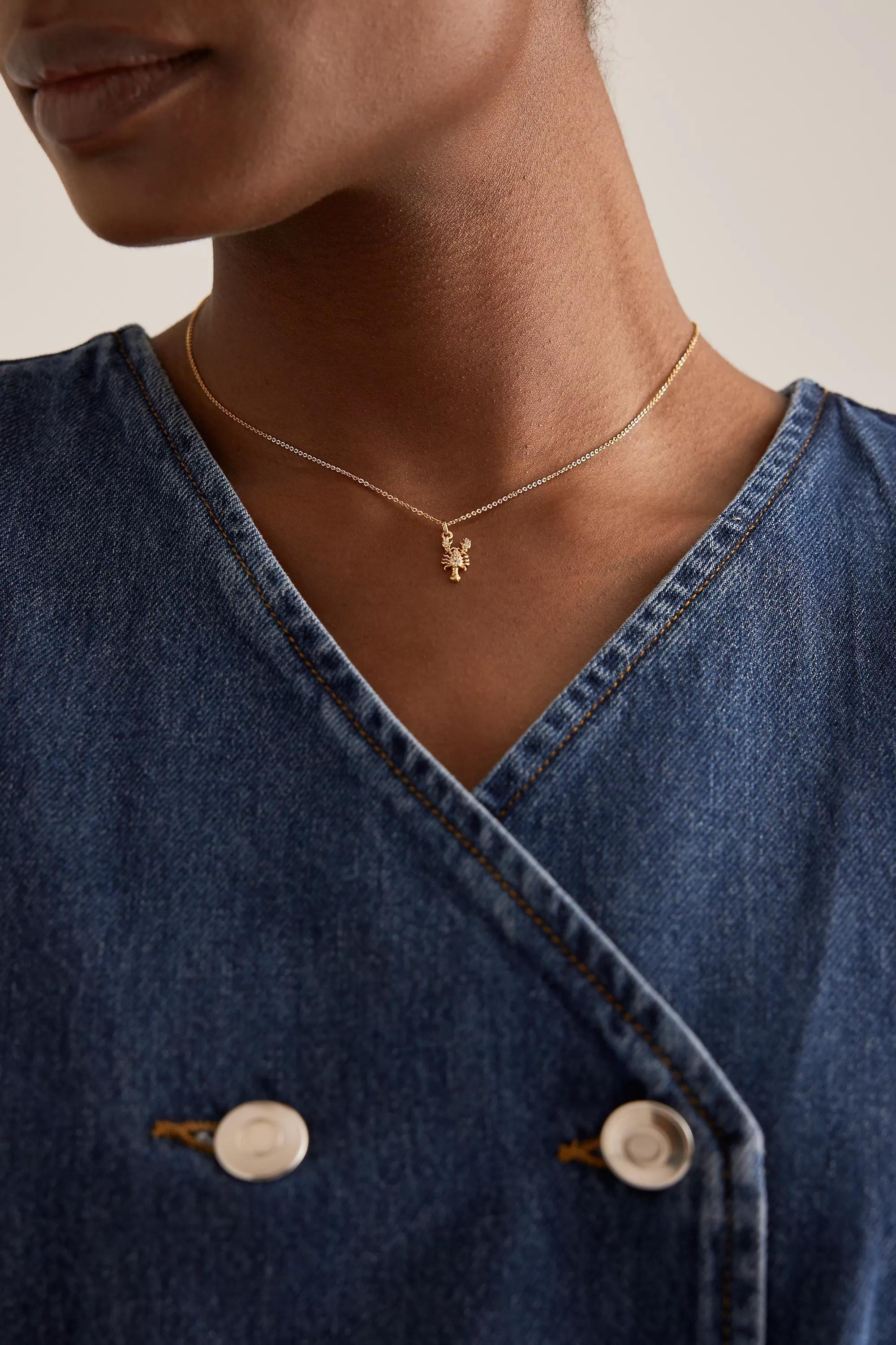 GOLD Lobster Pendant Necklace, A501_0070, large image number 0