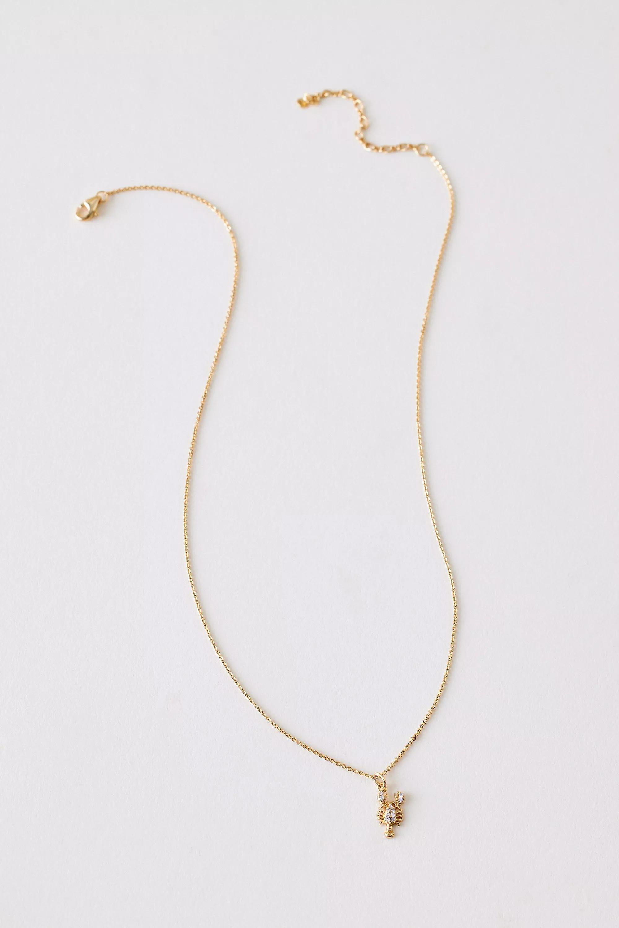 GOLD Lobster Pendant Necklace, A501_0070, large image number 1