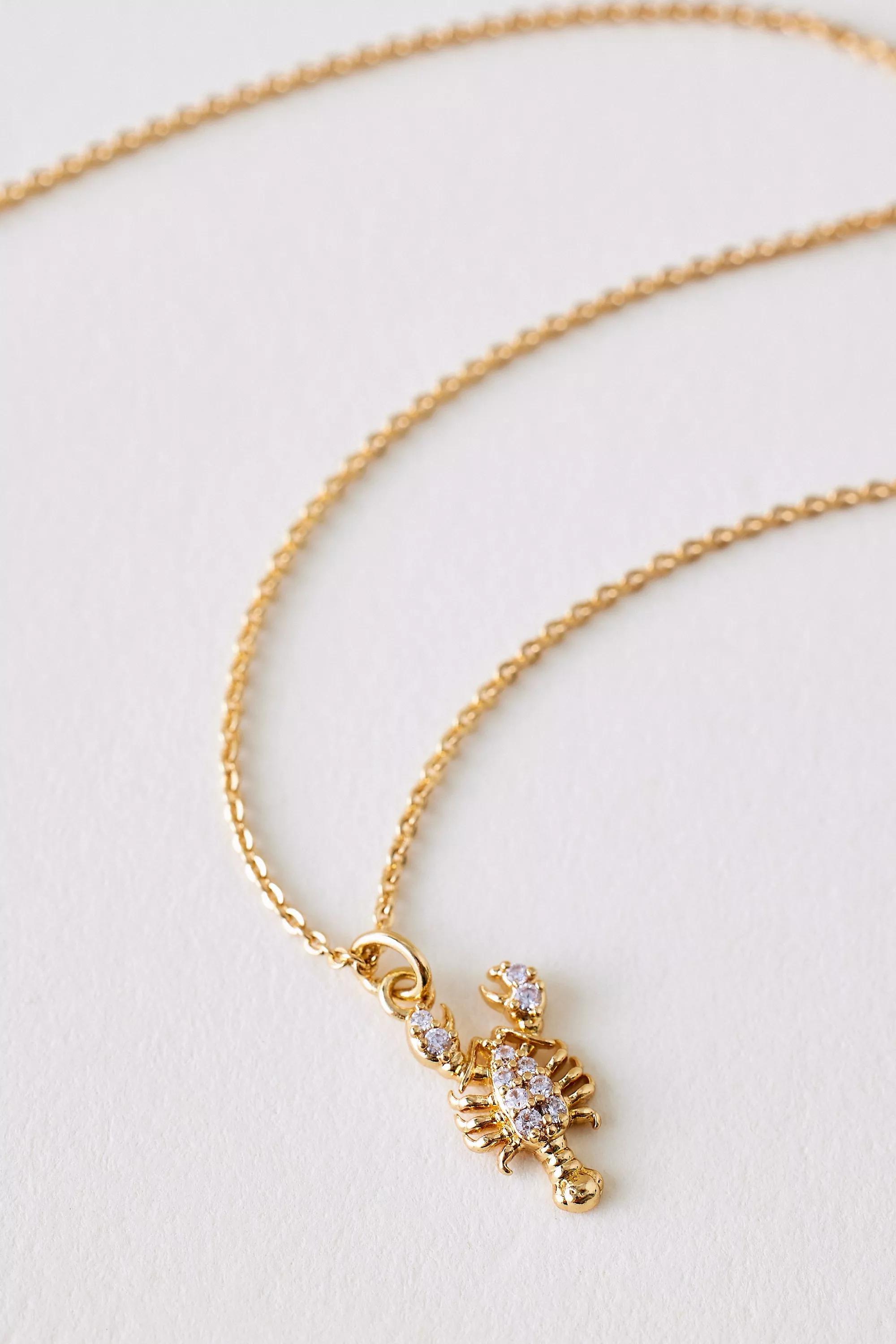 GOLD Lobster Pendant Necklace, A501_0070, large image number 3
